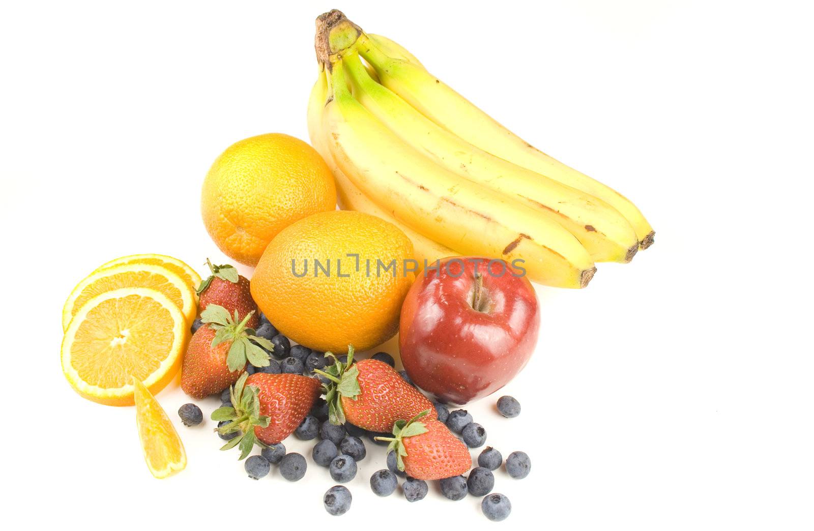 assorted fruit isolated on white