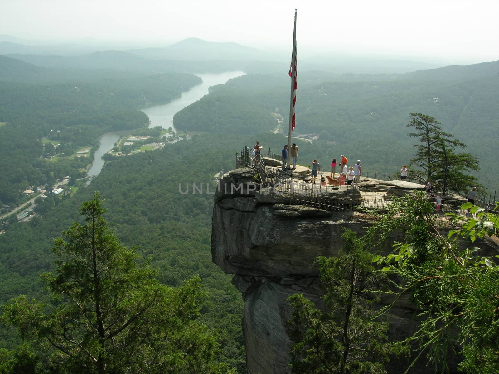 Chimney Rock Monument in the mountains of North Carolina          