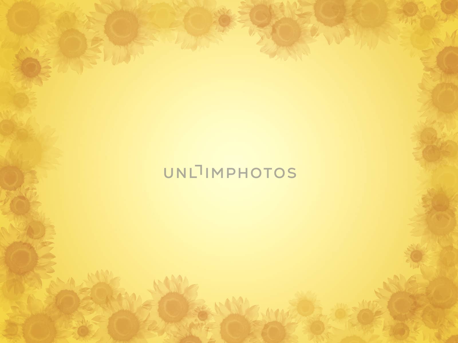 Bright yellow background with lots of sunflowers