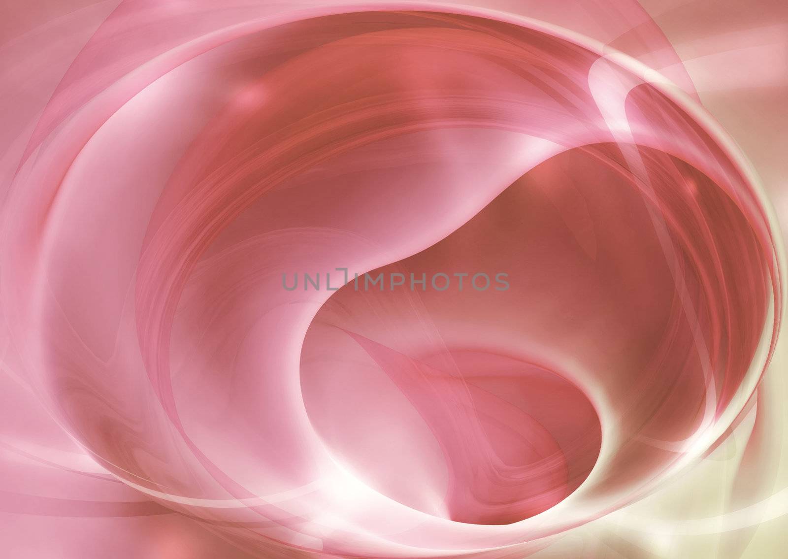 Abstract red background with curves and shining light