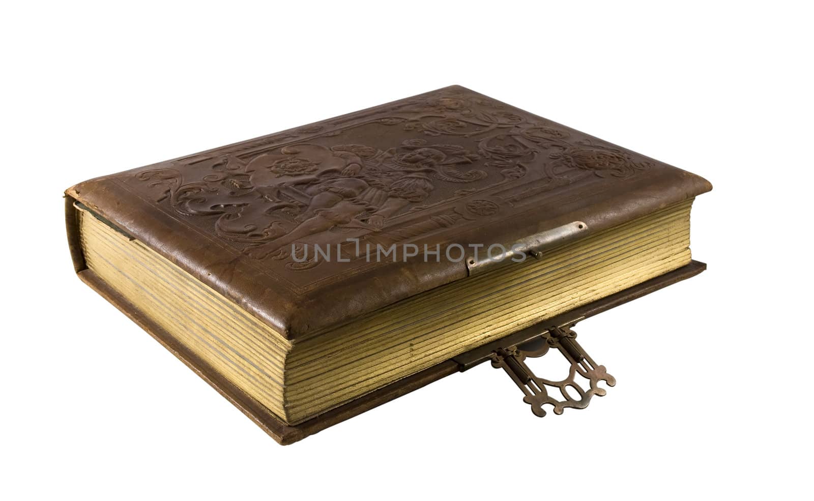 Old book with leather binding and gilt edging 