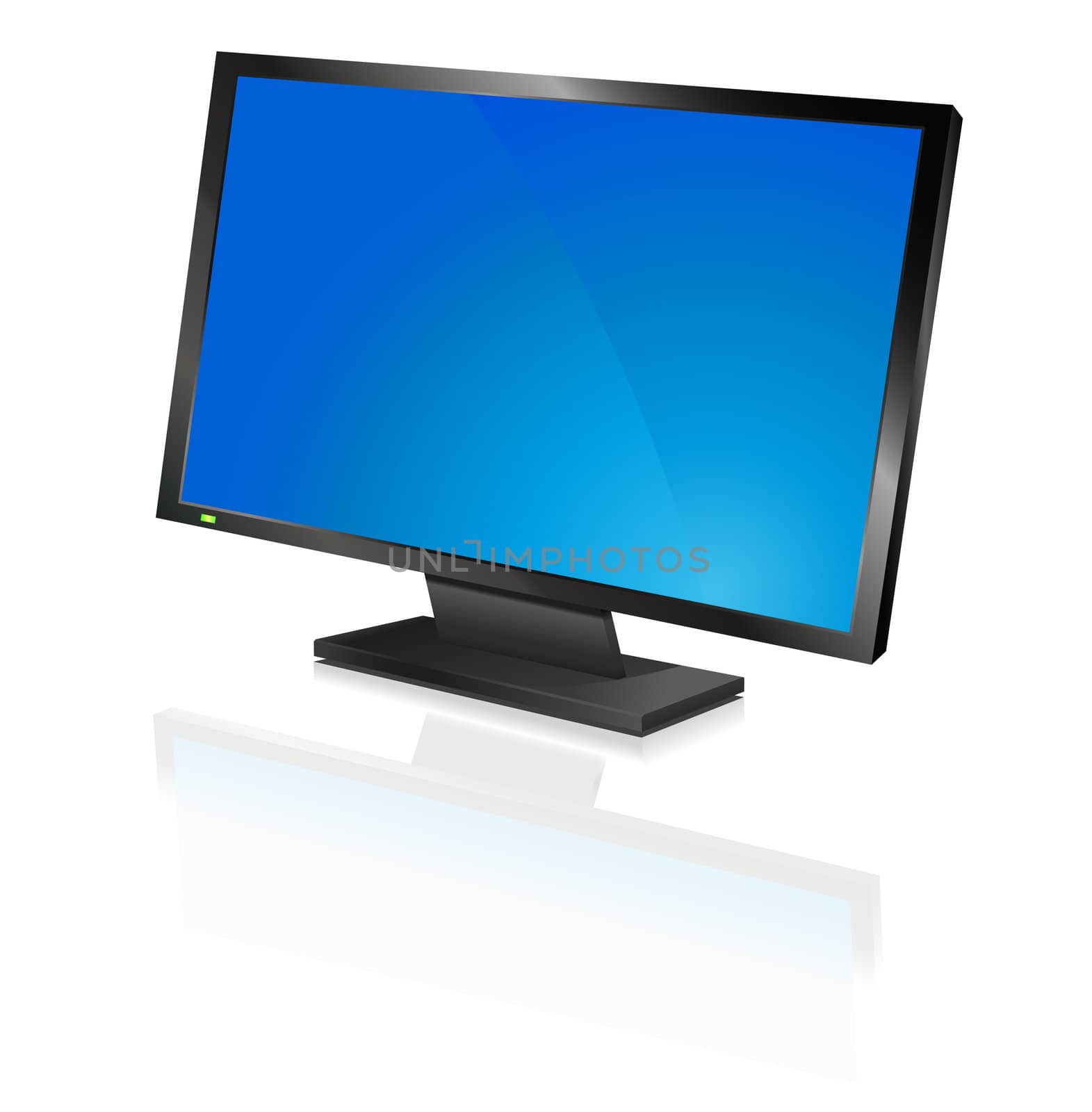 wide computer flat screen, blue