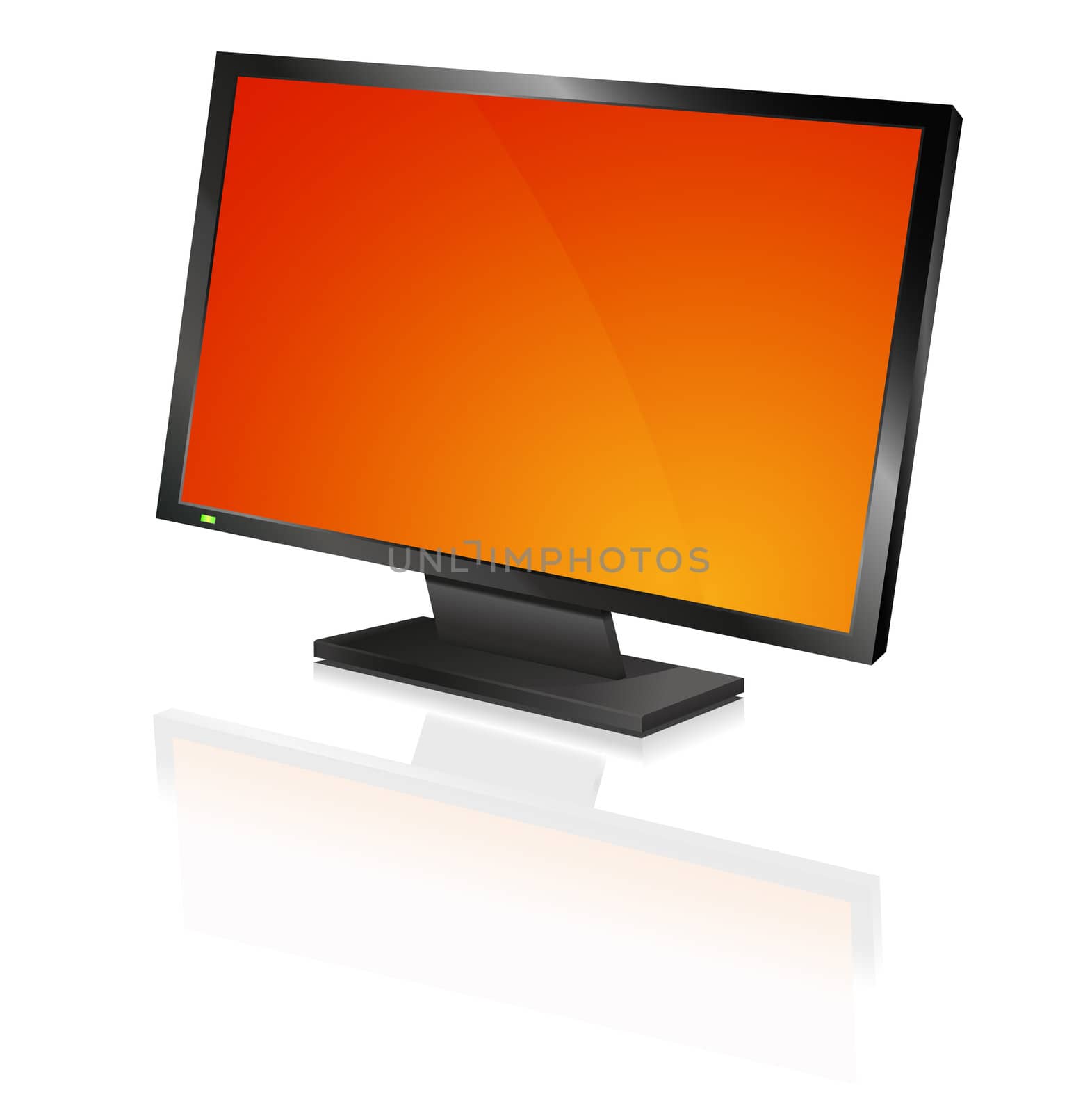 wide computer flat screen, orange