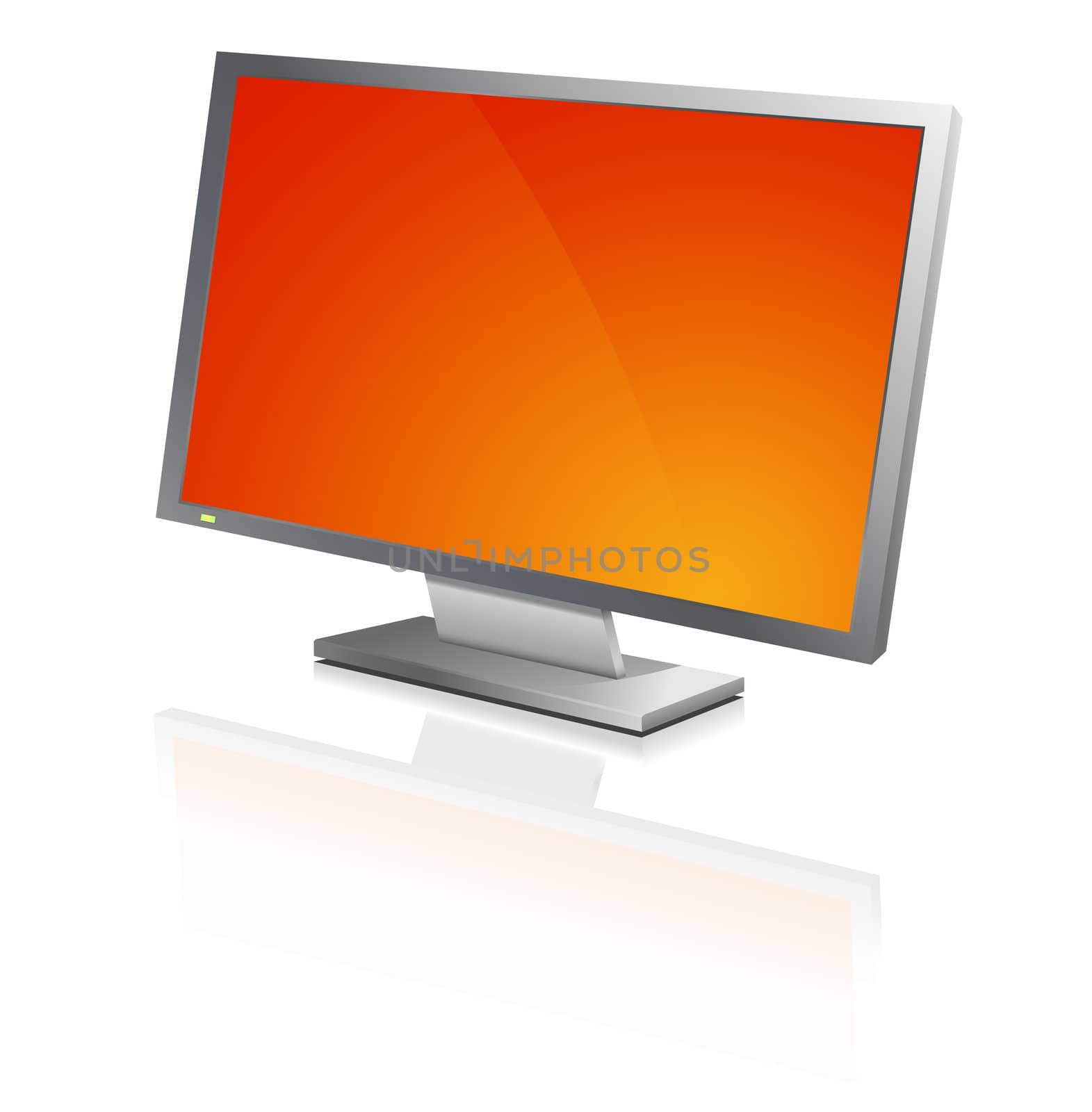 wide computer flat screen, orange
