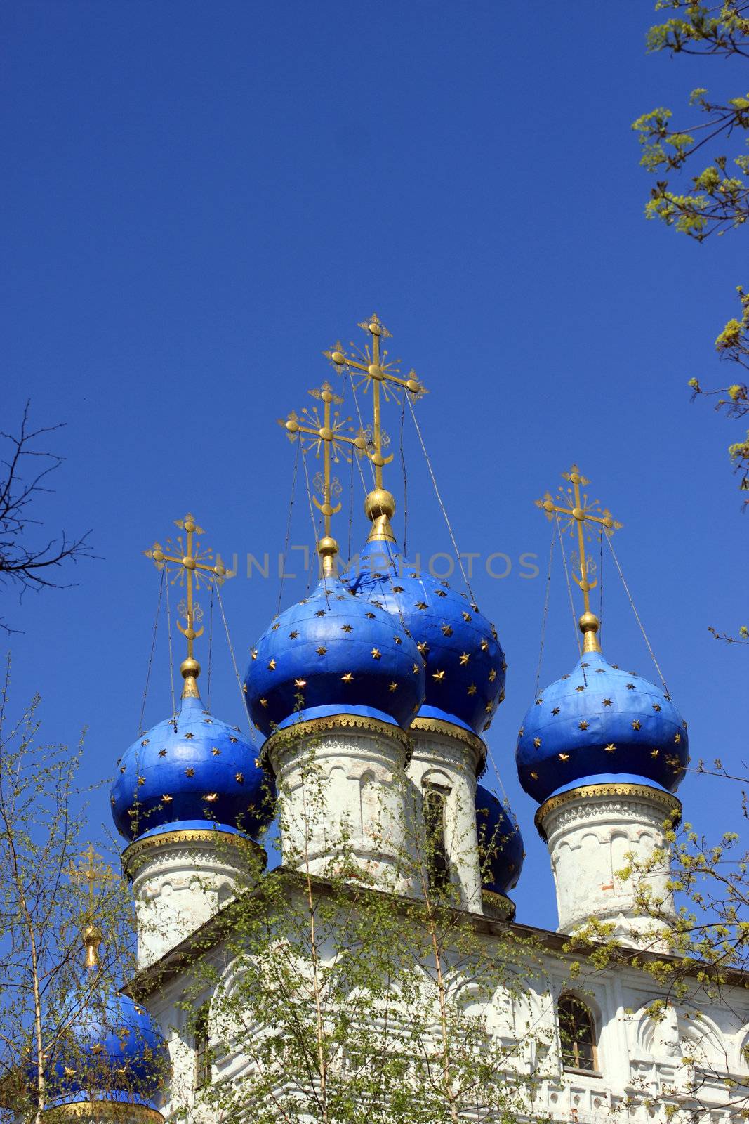 Church, Kazan, divine, mothers, domes,  building, day,  city, gold,  cross, Orthodoxyg
