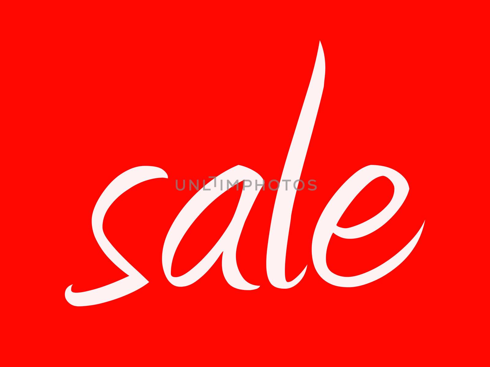 Red retro style shop window sale sign 