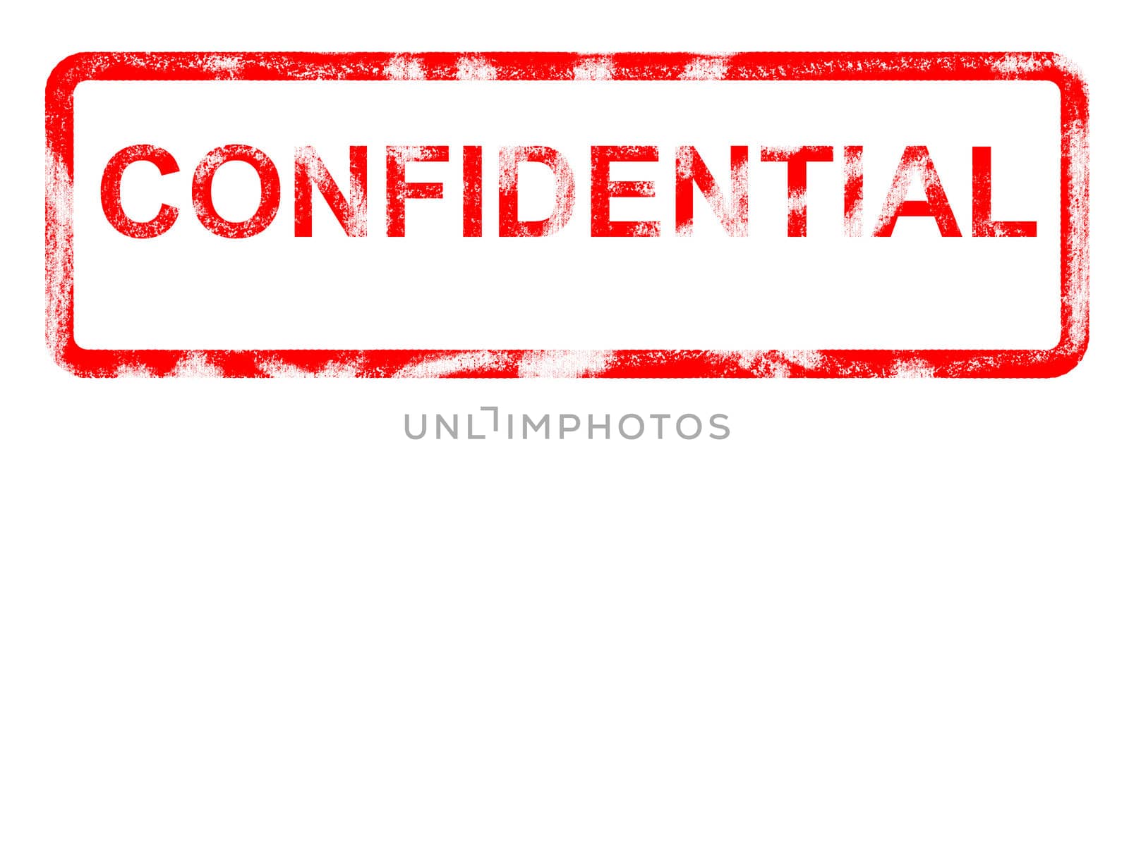 Grungey rubber stamp stating confidential. With copyspace