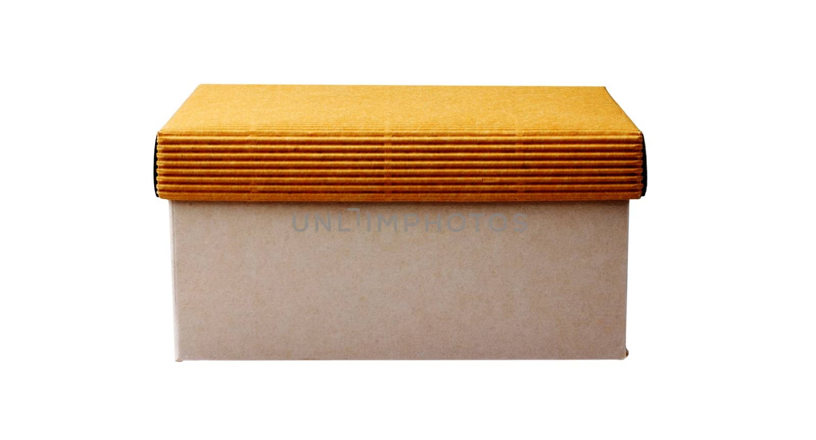 Closed cardboard box isolated on white