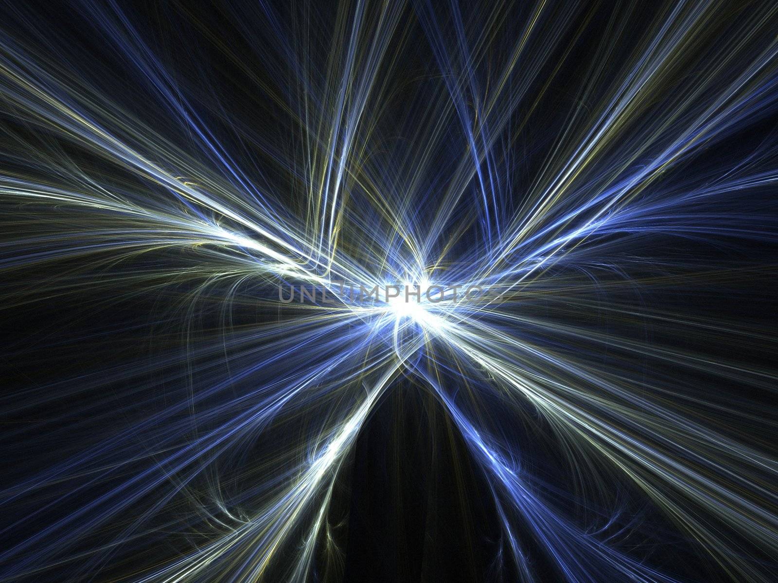 Abstract fractal background. Computer generated graphics. Light explosion motion blur.