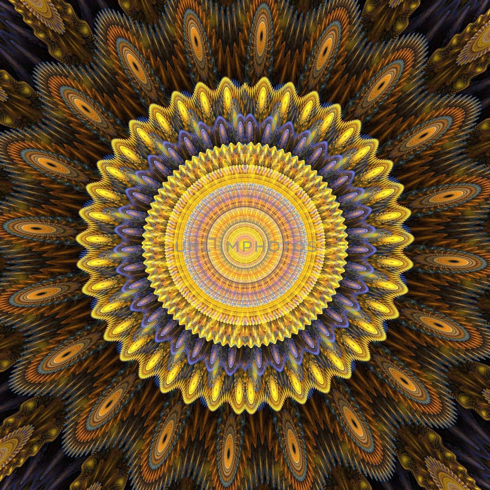 Abstract fractal background. Computer generated graphics. Floral patterns 3D.