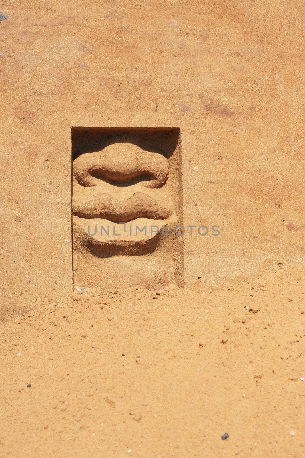 Sculpture, sand, person, an exhibition, product, art, image
