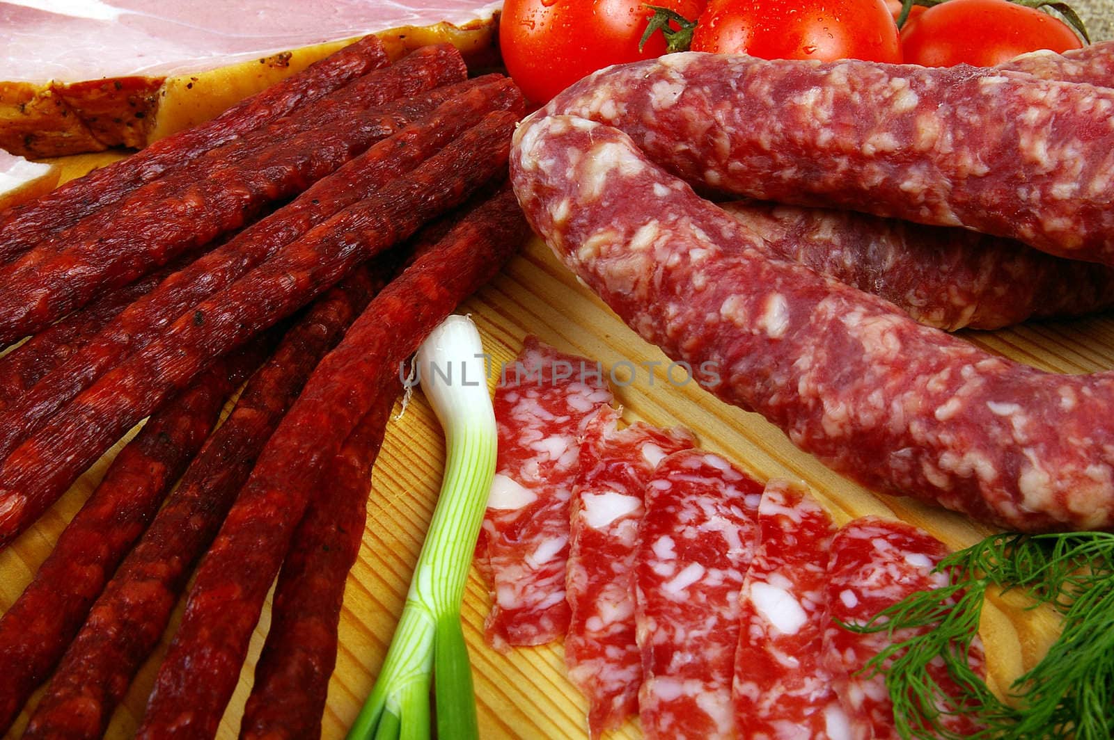 Meat and sausage products - very popular meal at many people