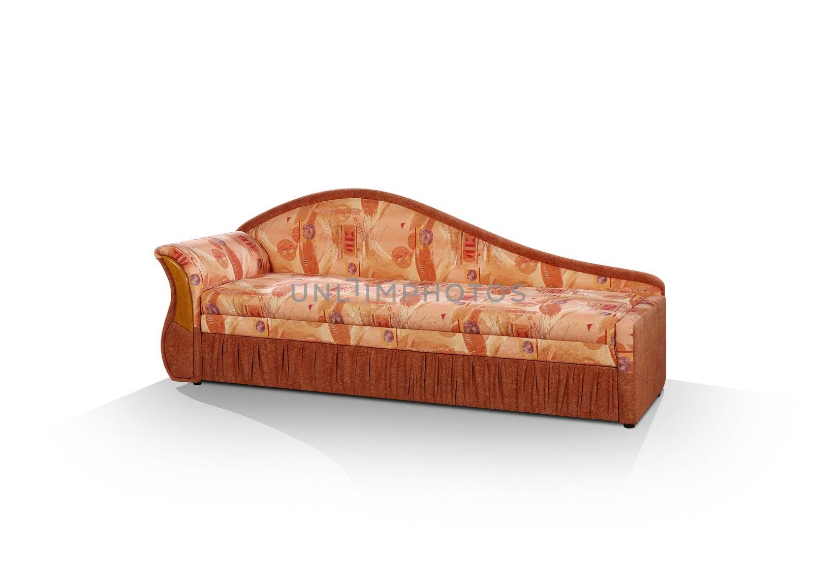 sofa with one elbow-rest on a white background