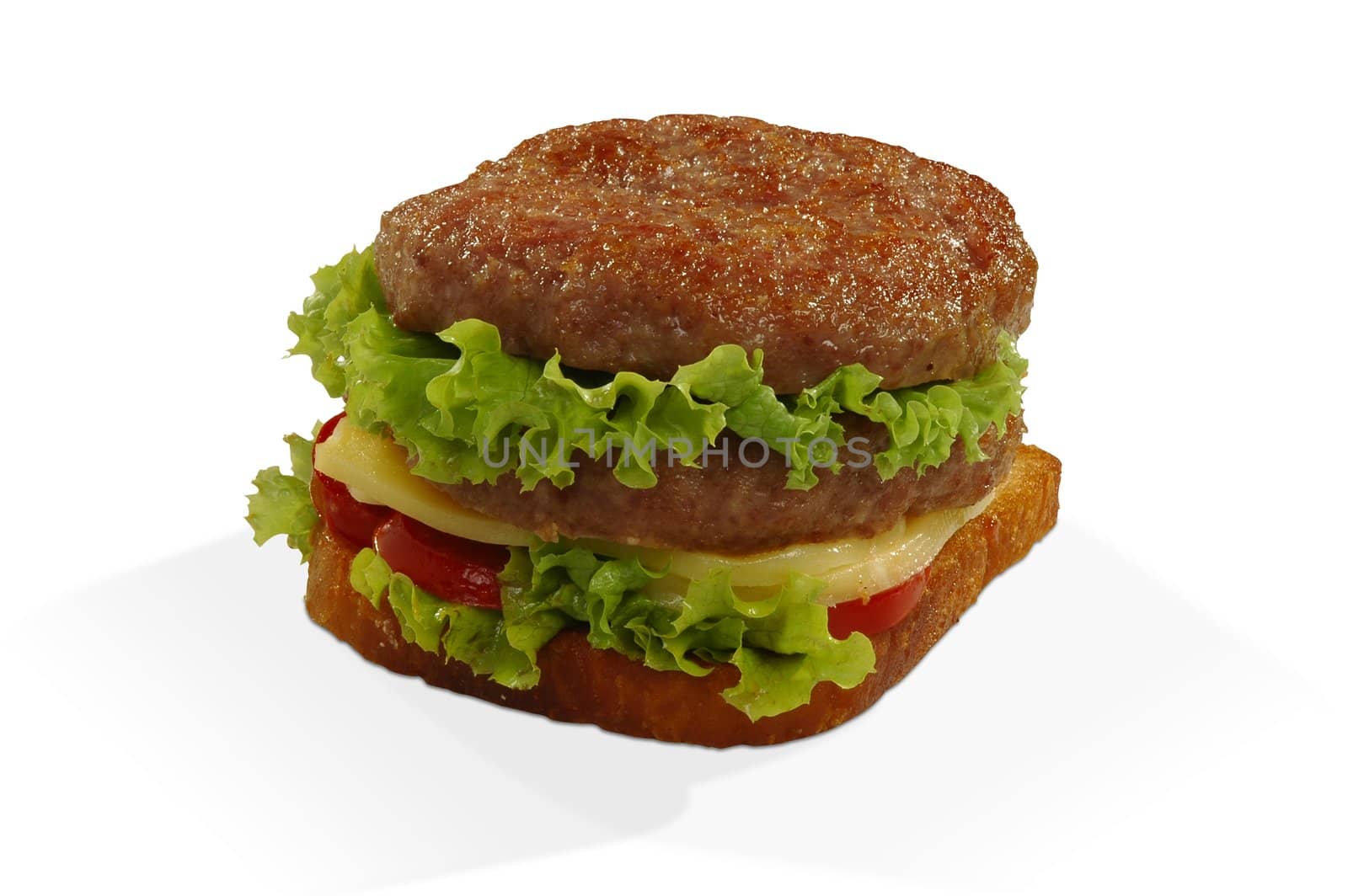 double chop bread on white background