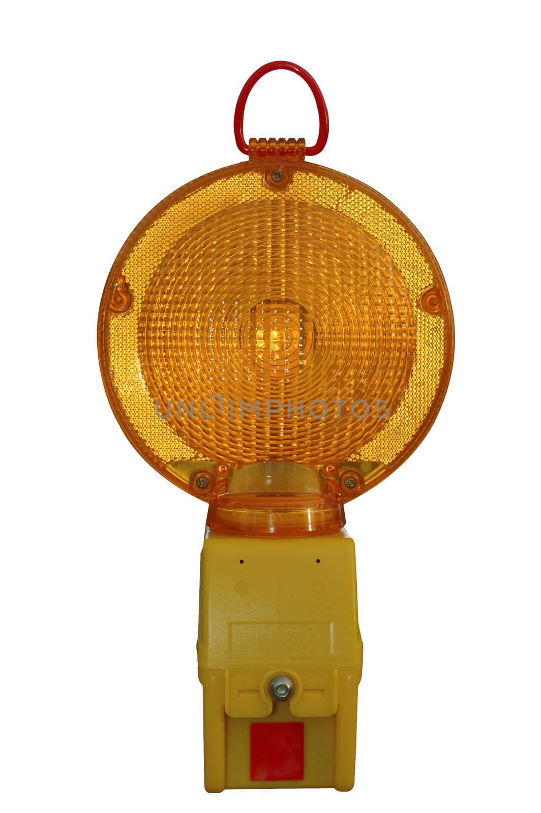 Roadworks warning lantern (with clipping path) by Bateleur