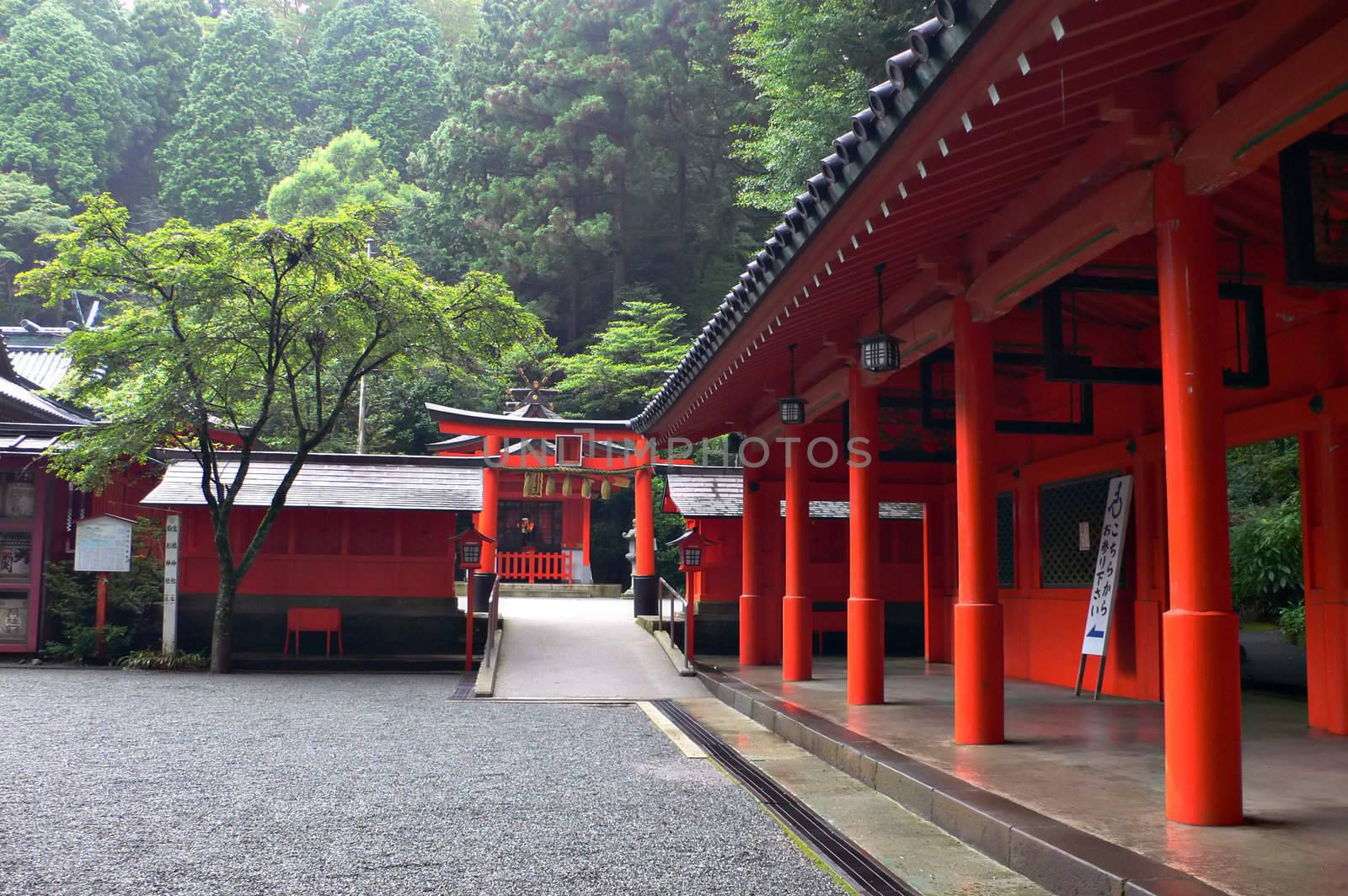 inner yard in japanese  temple in mountain area