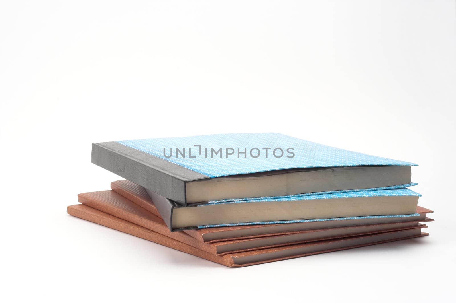 Stack of notebooks close up