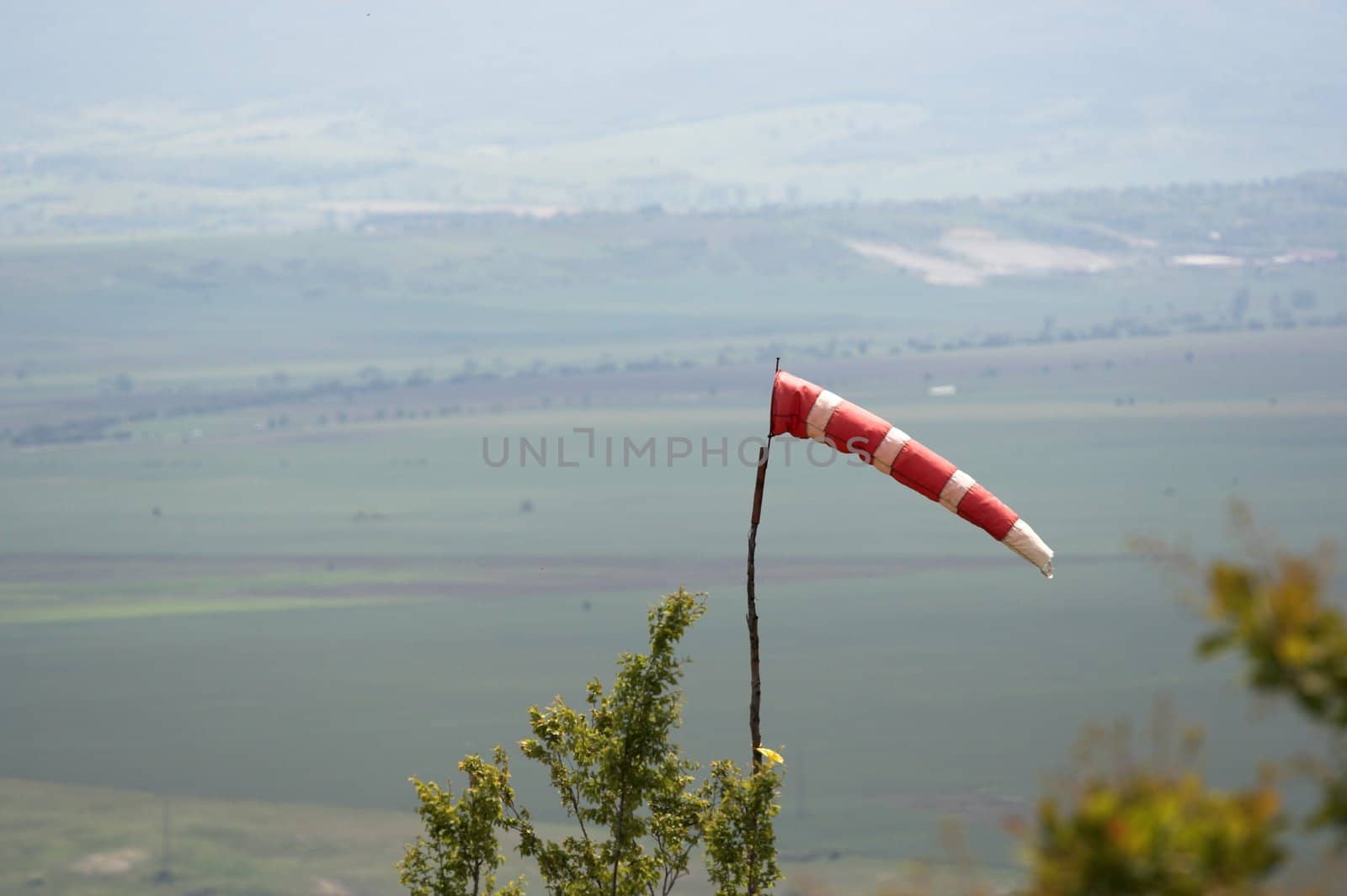 A  wind sock over blue sky