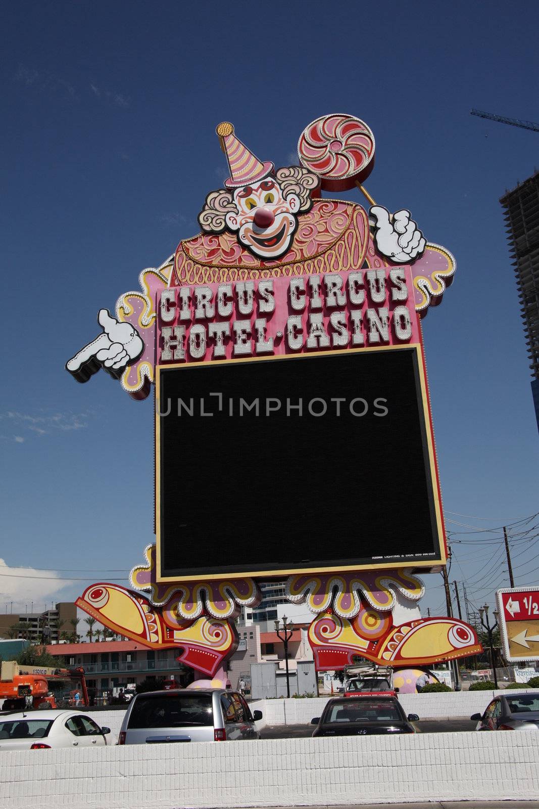 Vintage Sign fronts the classic Circus Circus Hotel and Casino in Nevada