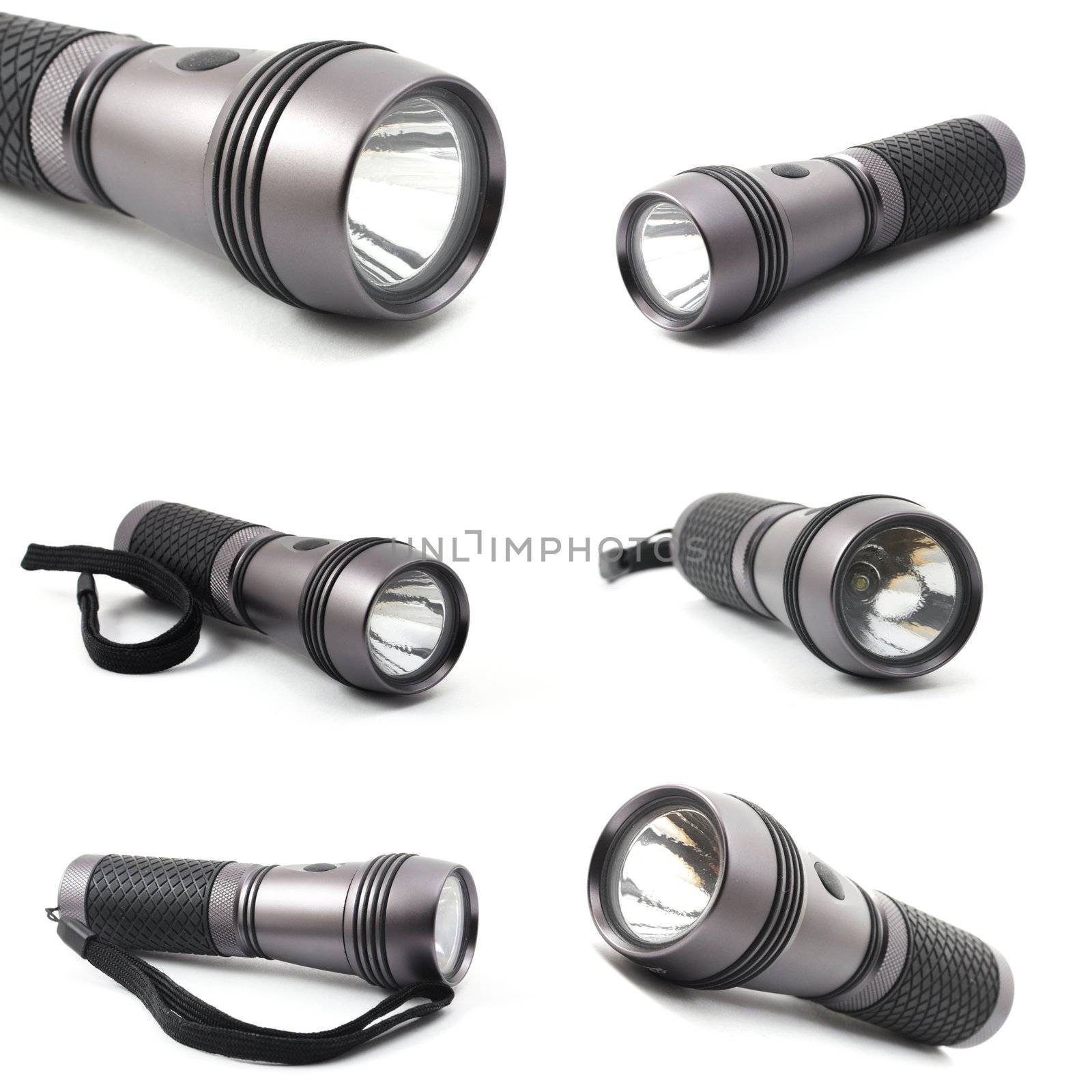 flashlight collection isolated on a white background