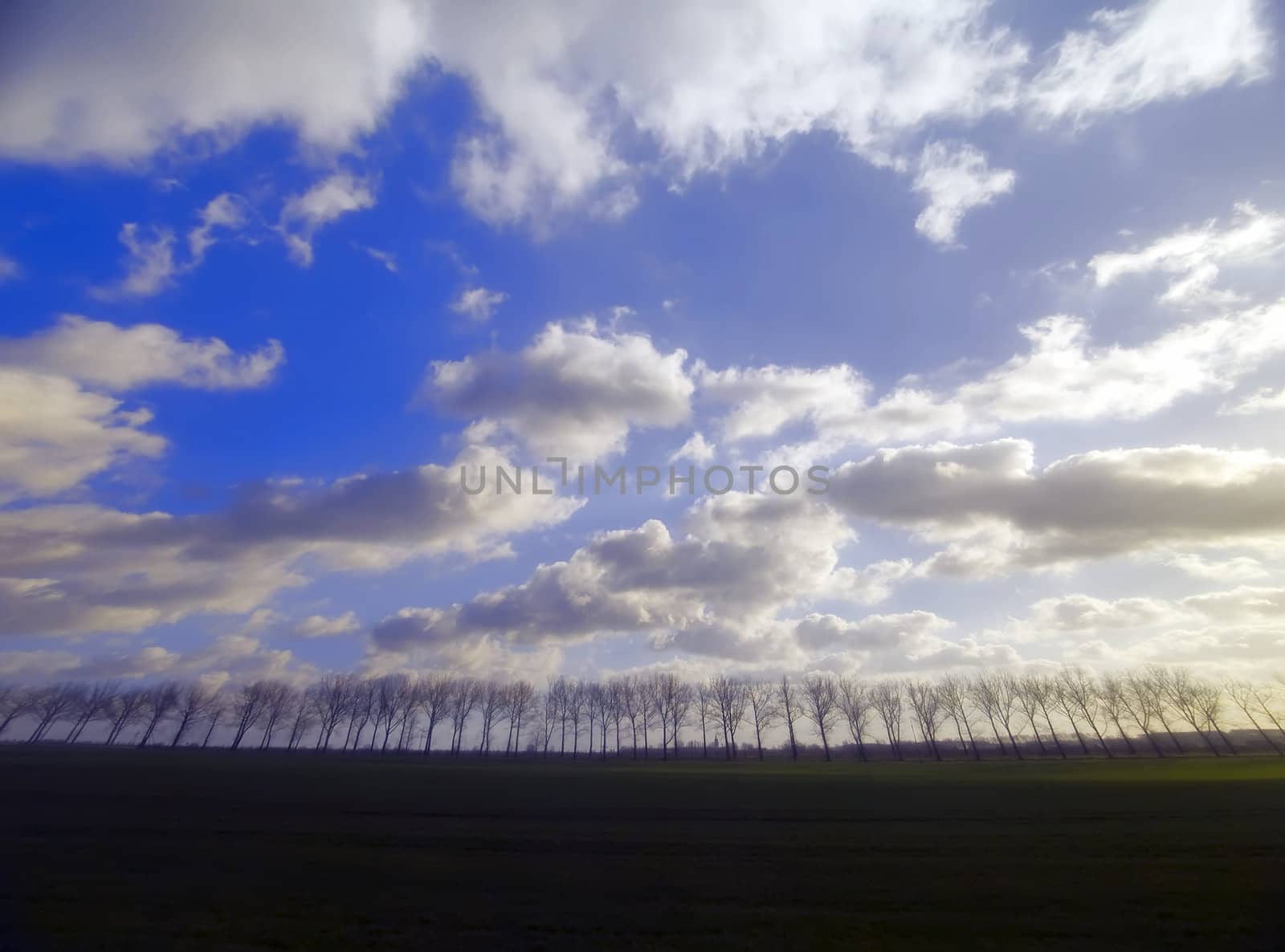 the windy clouds on the sky