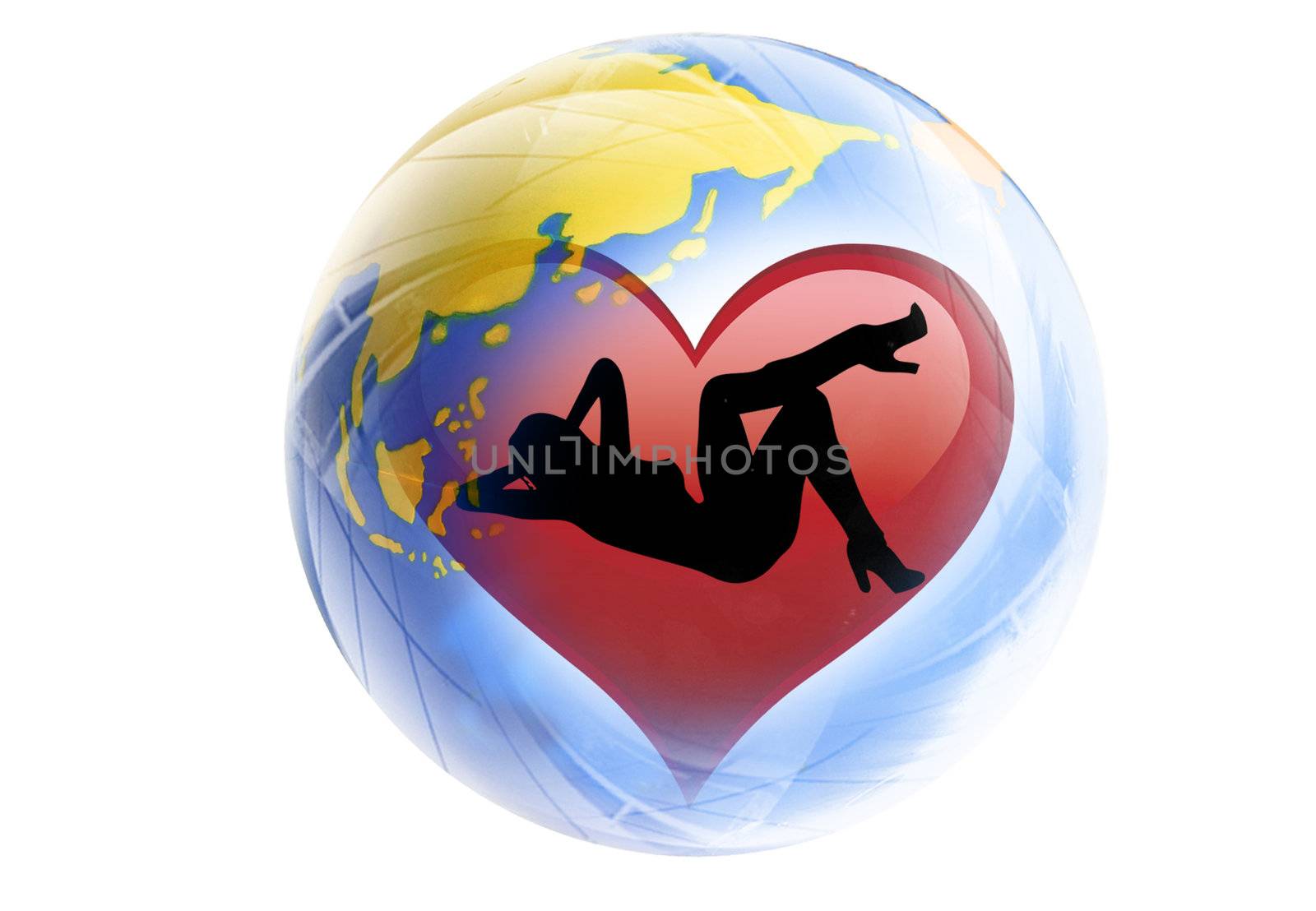 Girl in the heart which is in Globe