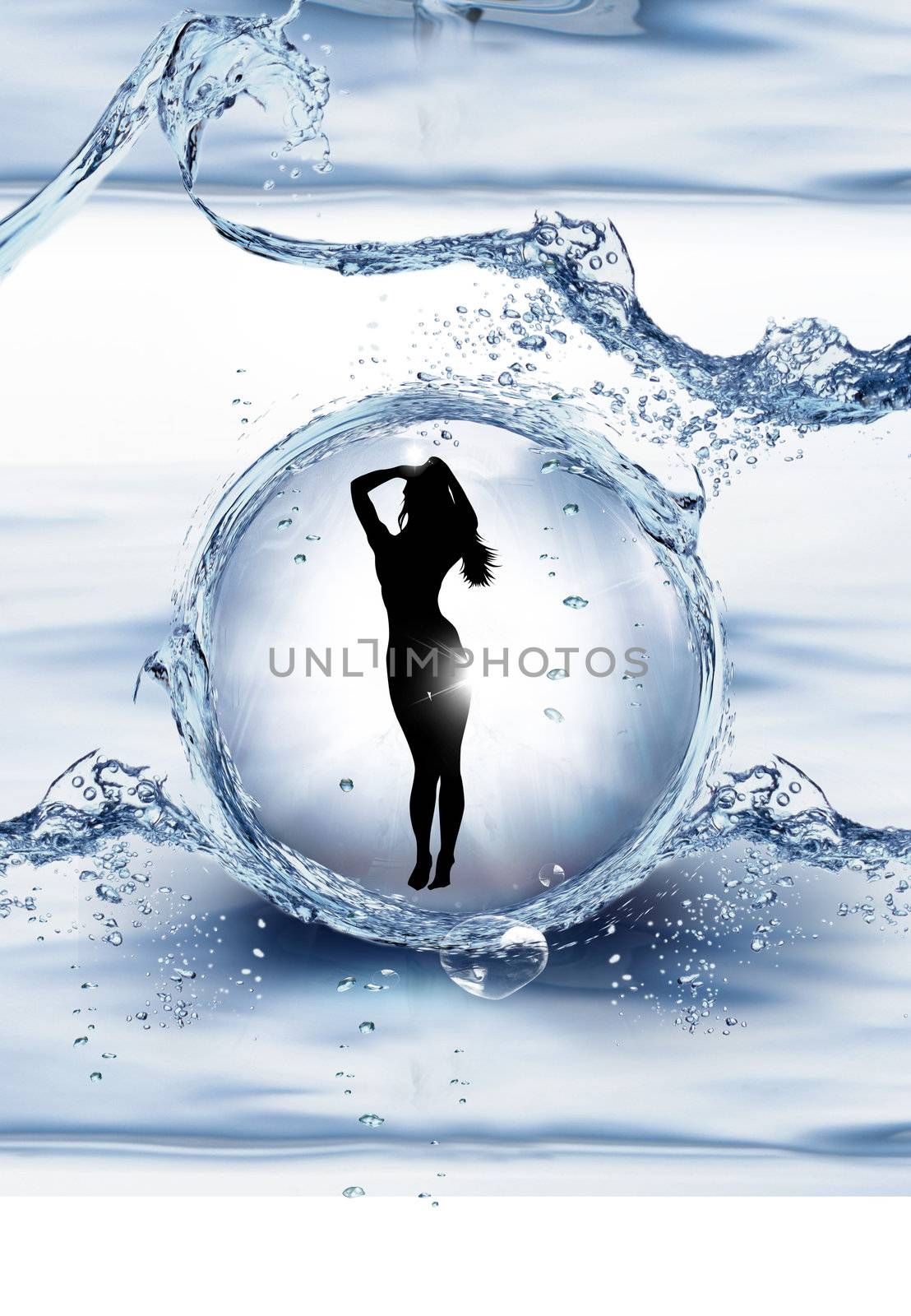 You can see here  a beautiful girl in th bubble