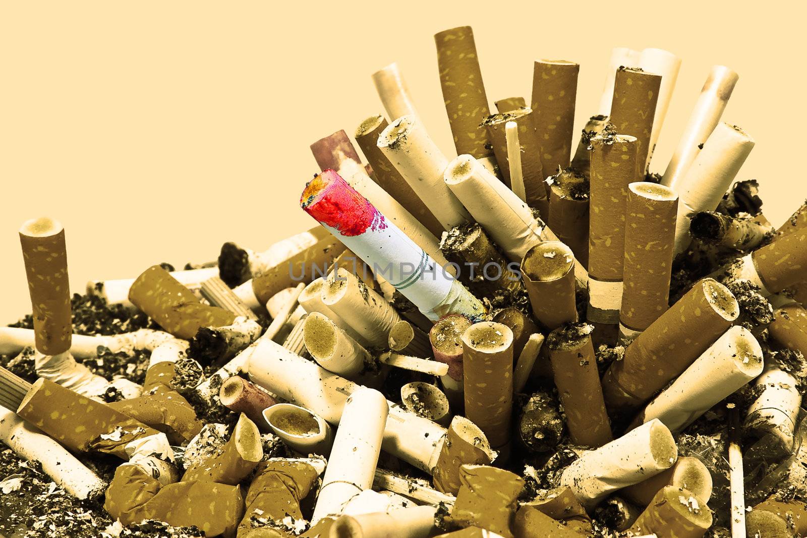 No smoking! Cigarettes and ashes SEPIA by selhin