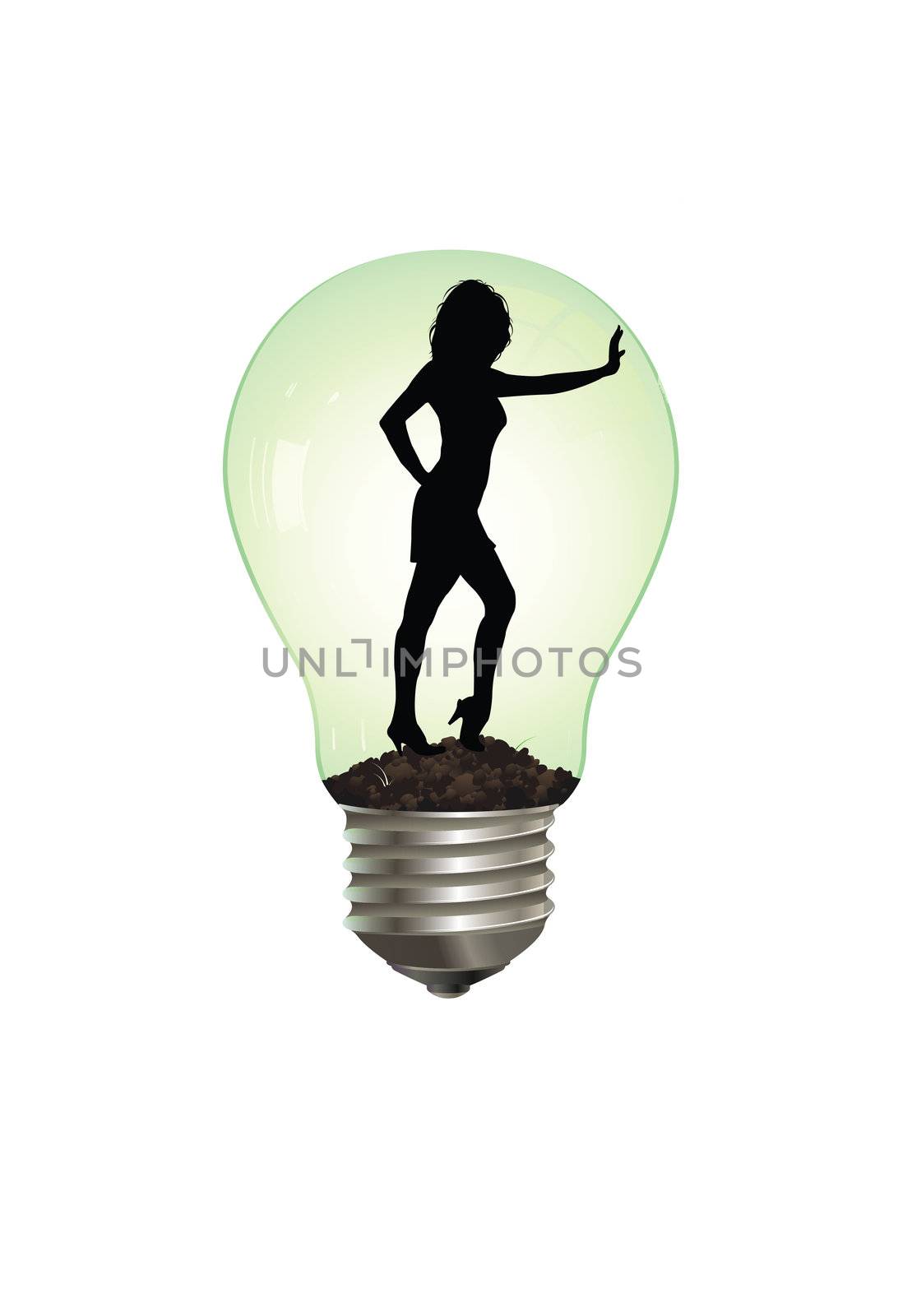 Nice electric lamp with beauty girl in it