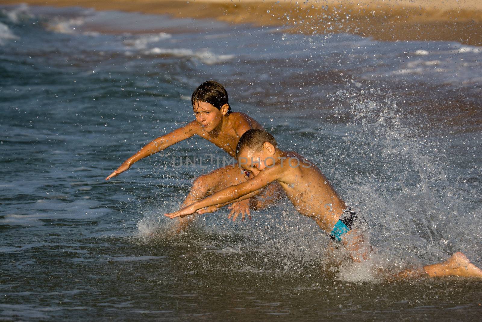 people series: two boy are play the game with water