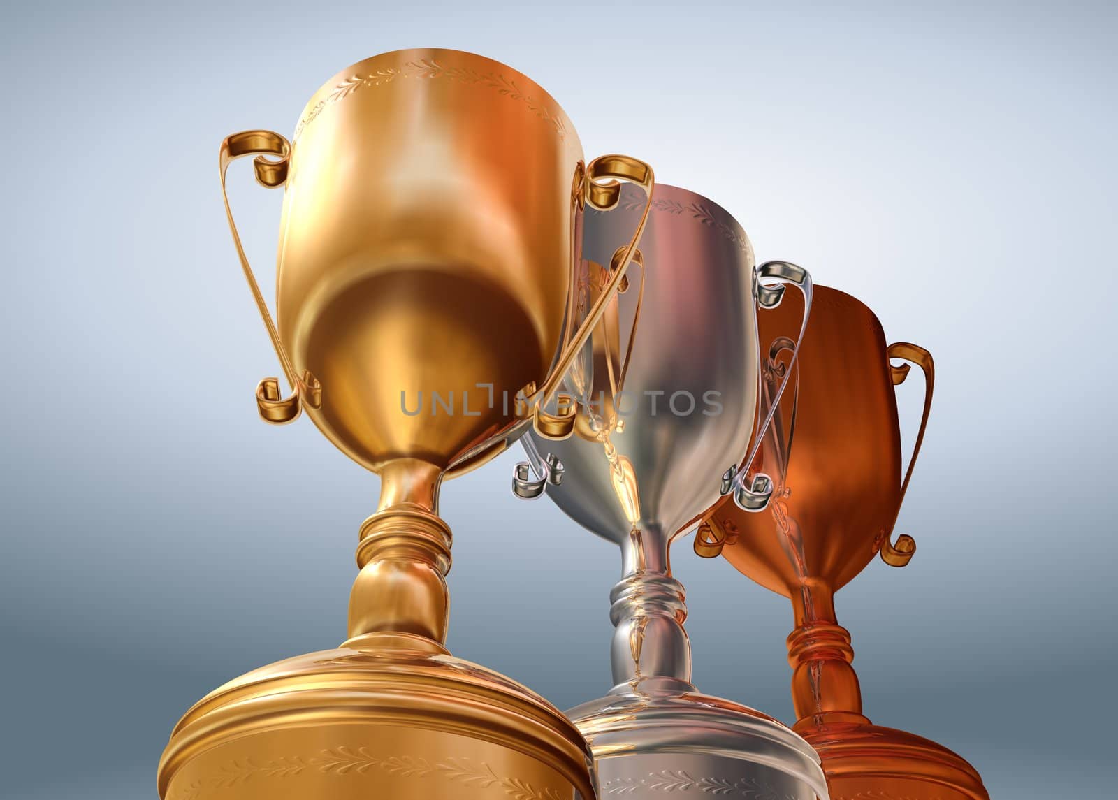 Gold, Silver and Bronze cups by hamster3d
