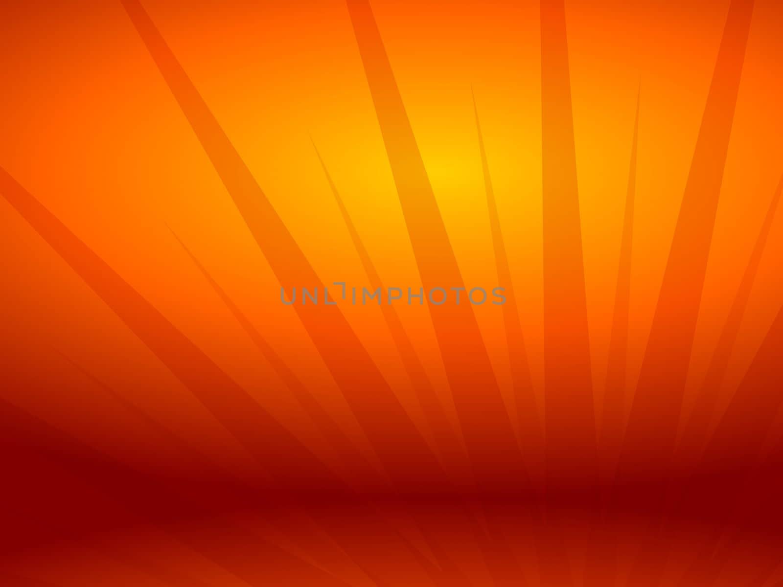 Rendered brightly background with red and orange rays