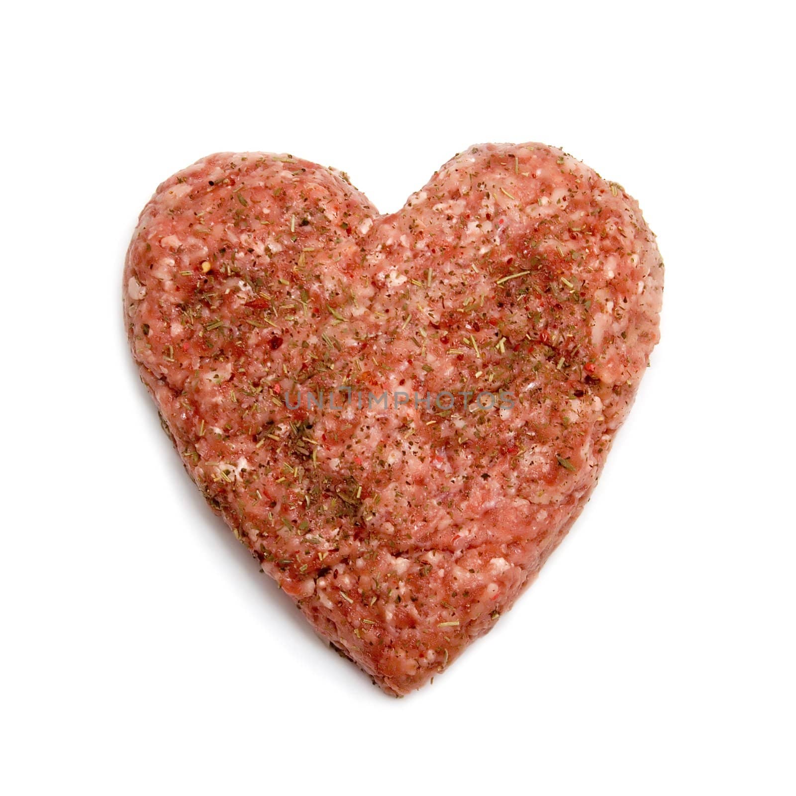 Heart made of minced meat