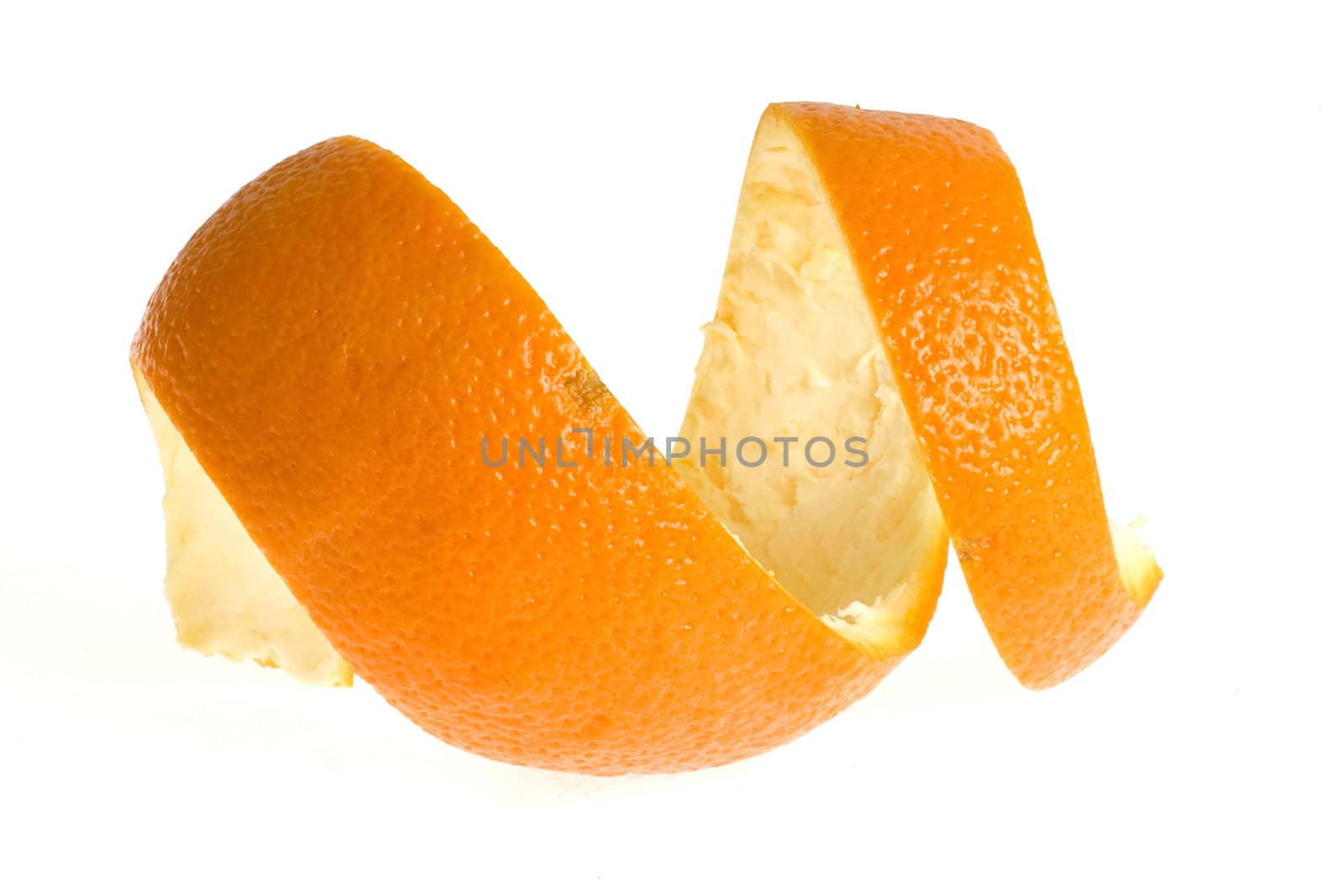 Peel of orange, isolated on white