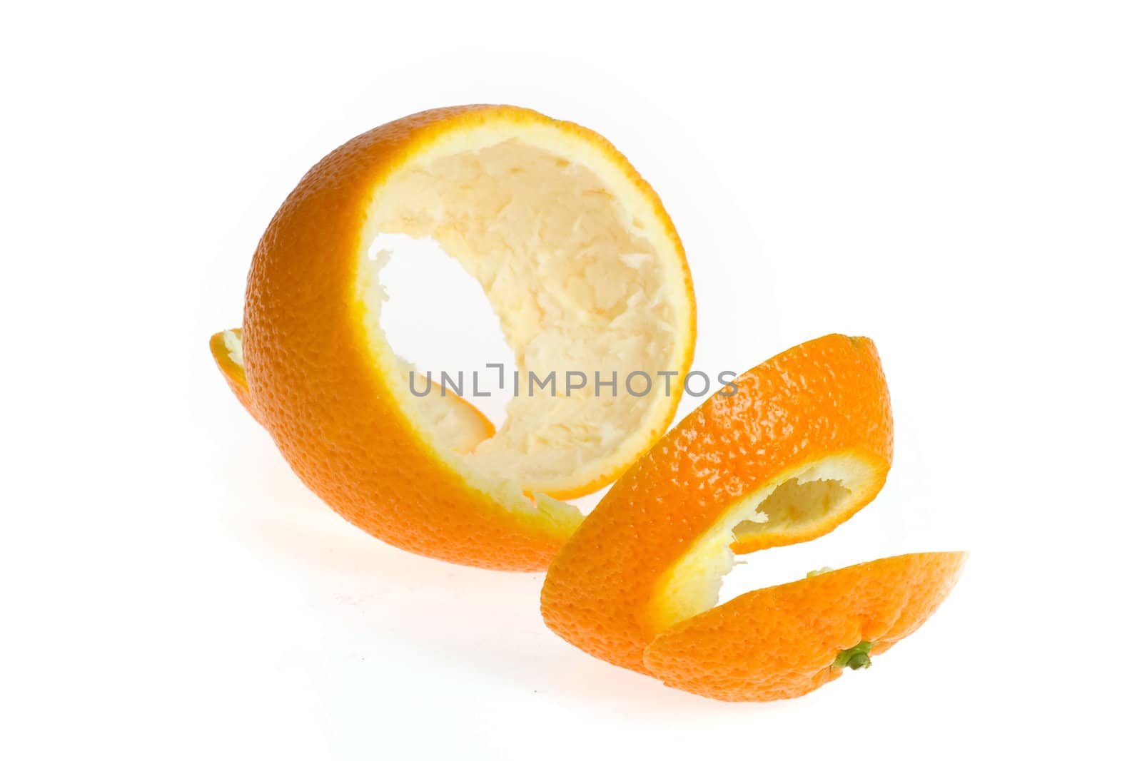 Peel of orange, isolated on white