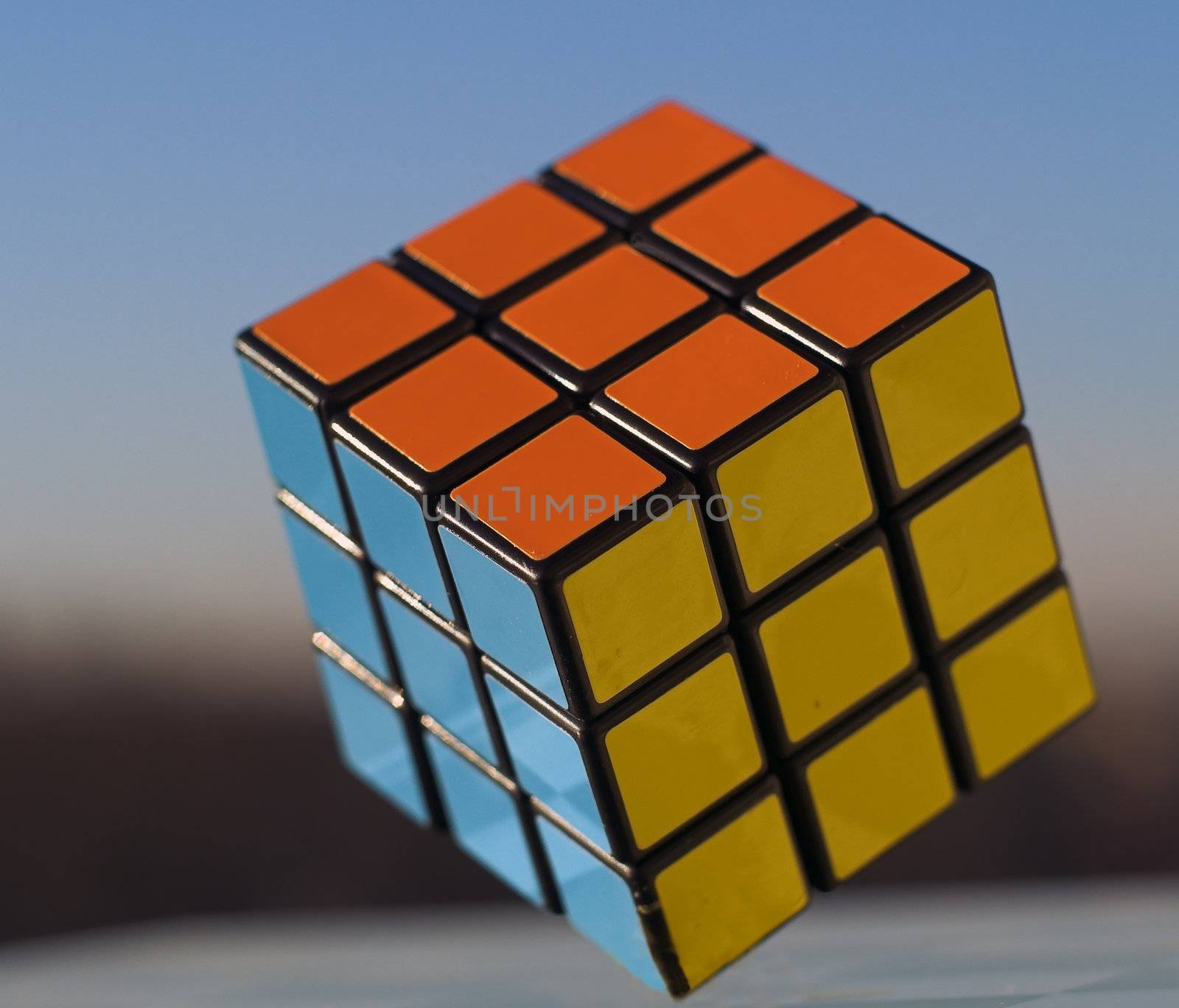 the rubik cube on the air