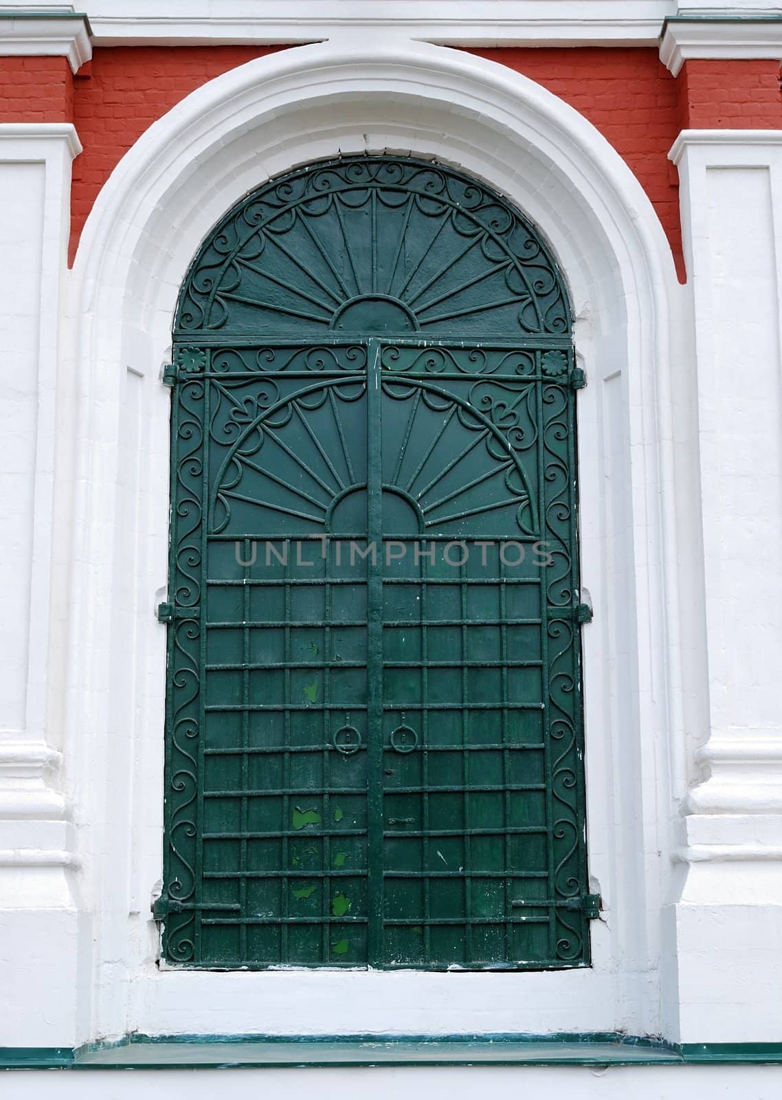 Closed door of Russian church