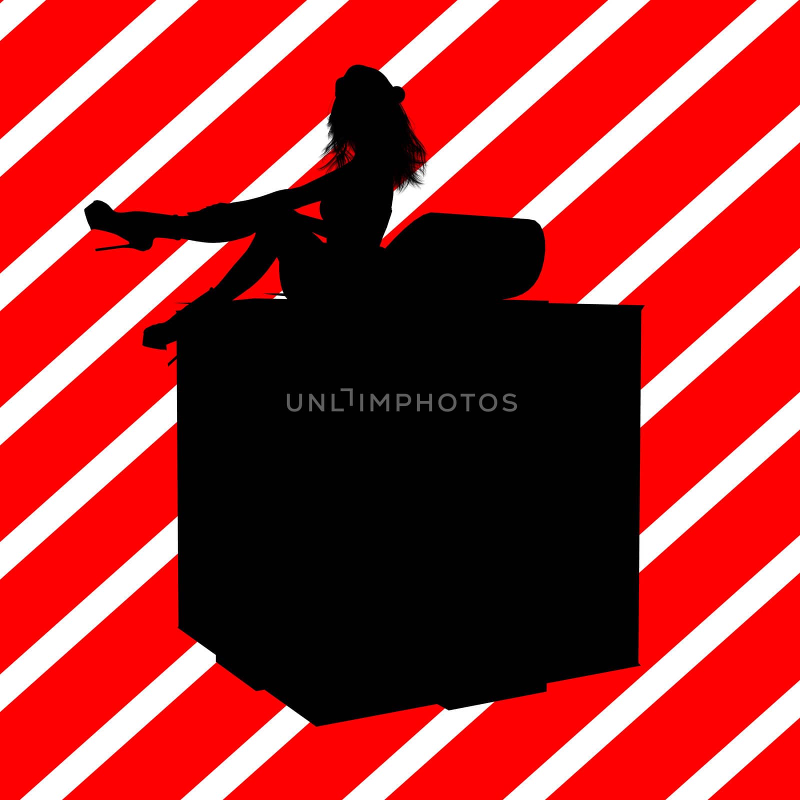 Christmas Shopping Silhouette Illustration by kathygold