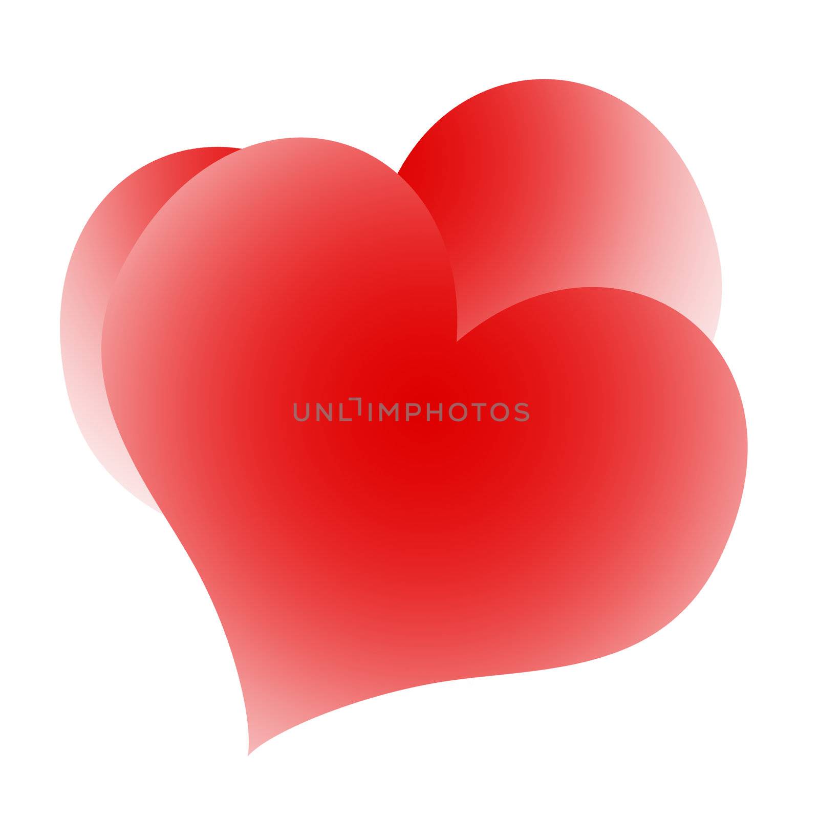 Kissing hearts love couple isolated over white background