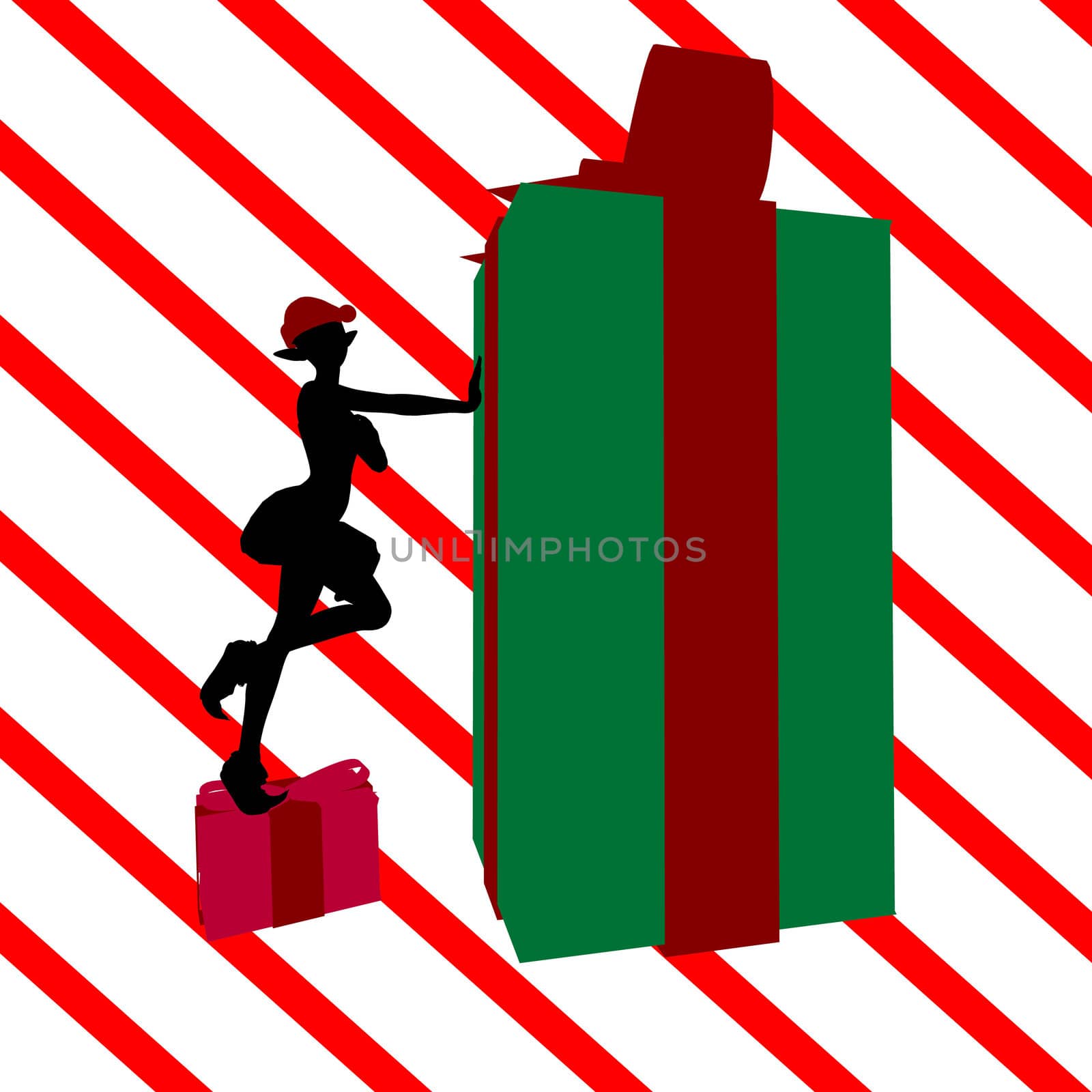 Christmas Shopping Silhouette Illustration by kathygold