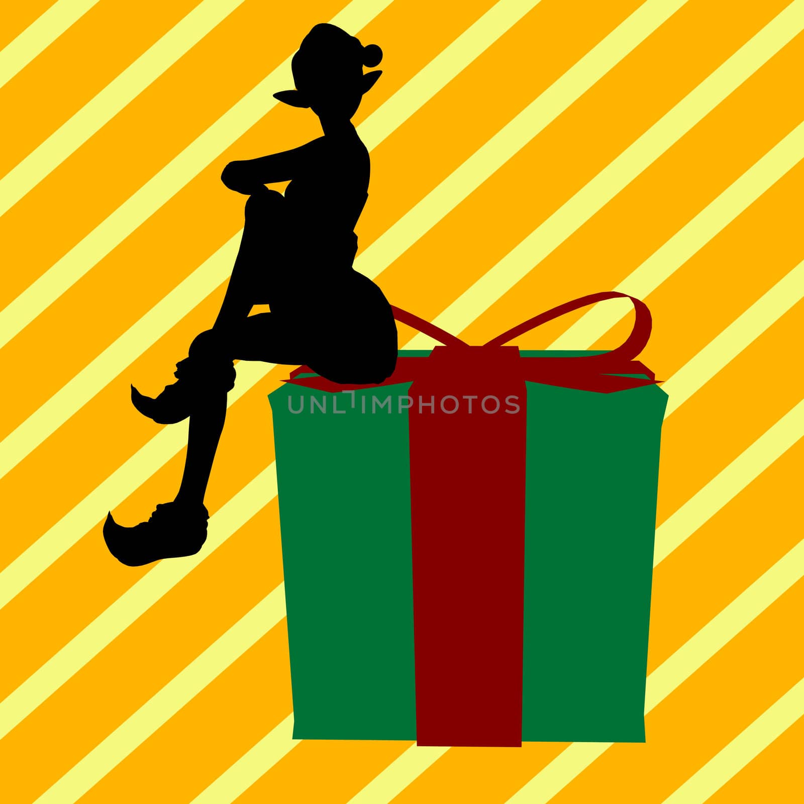 Christmas Shopping Silhouette Illustration by kathygold