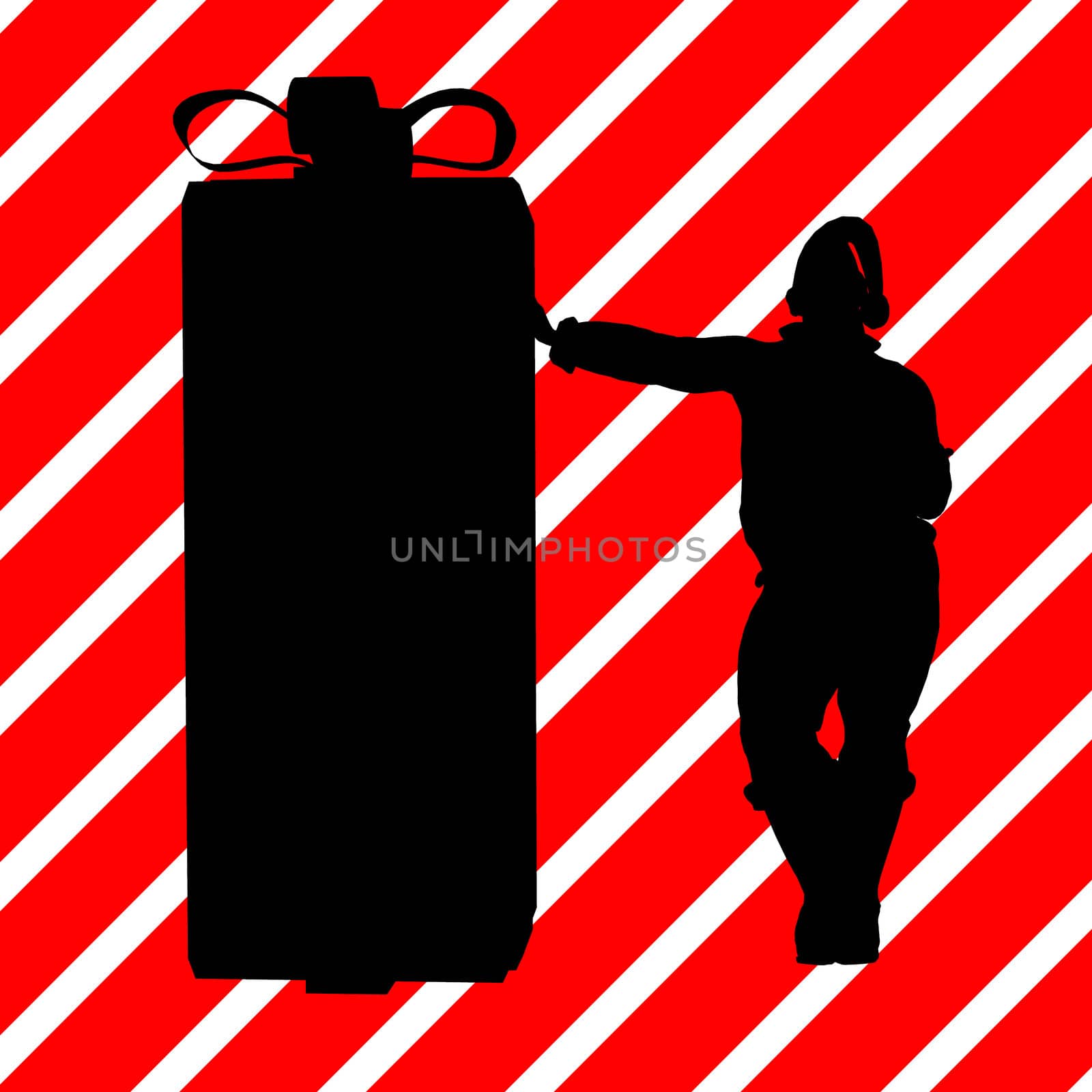Christmas Shopping Silhouette Illustration by kathygold
