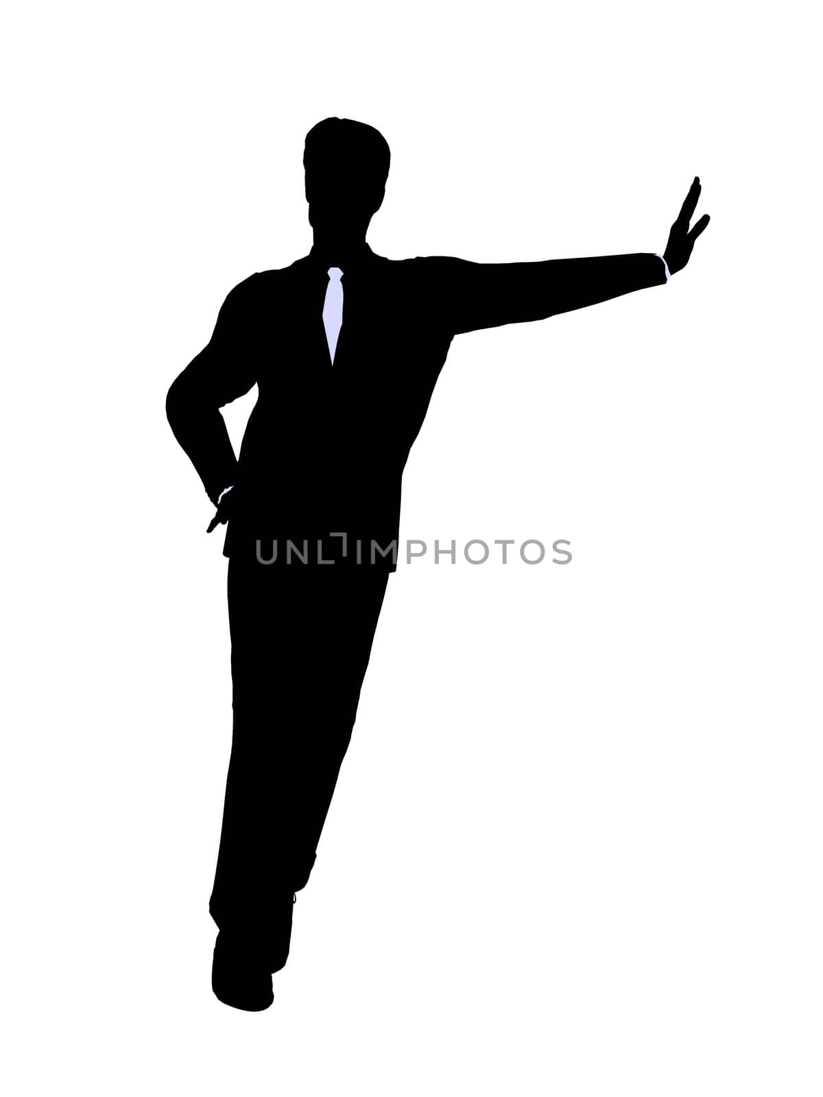 Male business executive silhouette on a white background