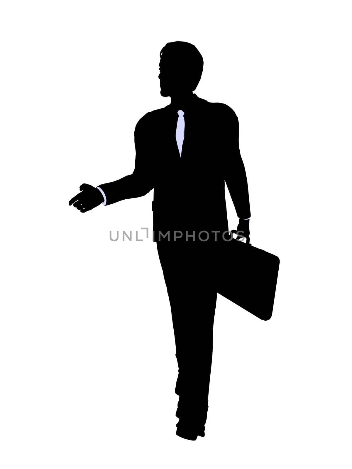 Male business executive silhouette on a white background