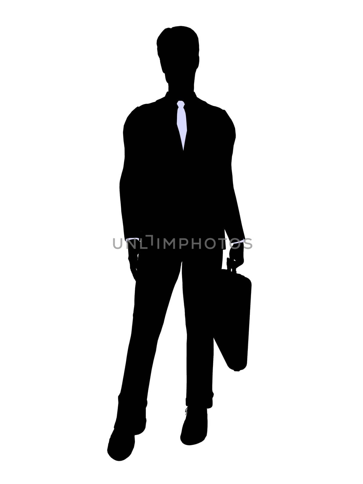 Male business executive silhouette on a white background