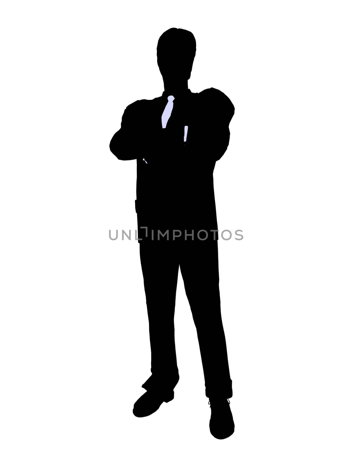 Male business executive silhouette on a white background