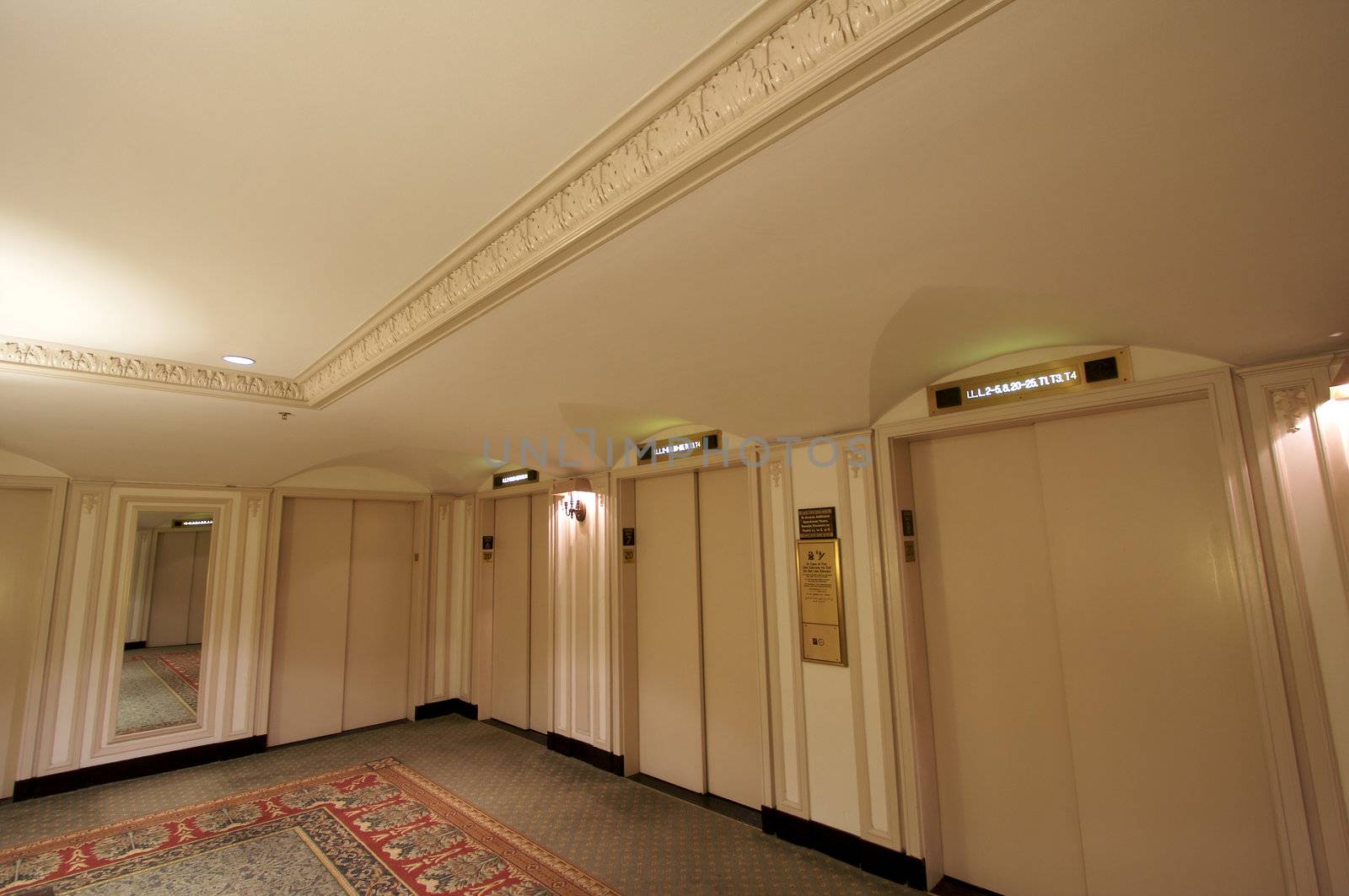 Classic Elevator Lobby Interior of a Hotel