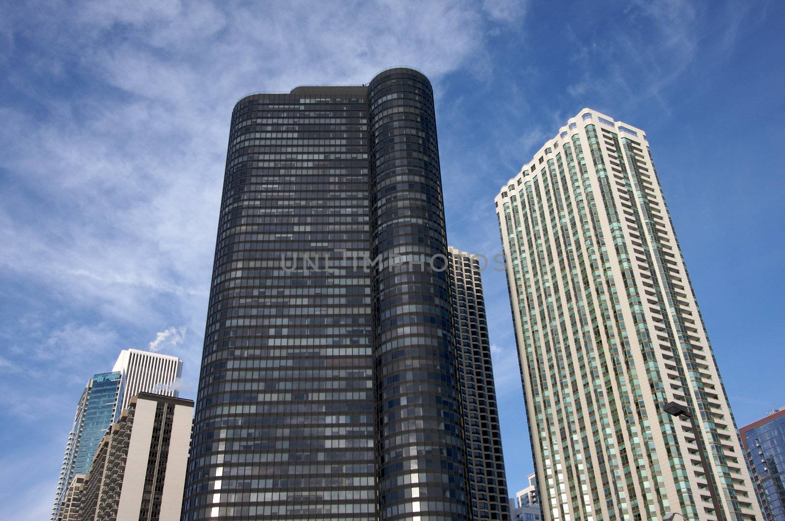 Modern buildings and condominiums in downtown Chicago