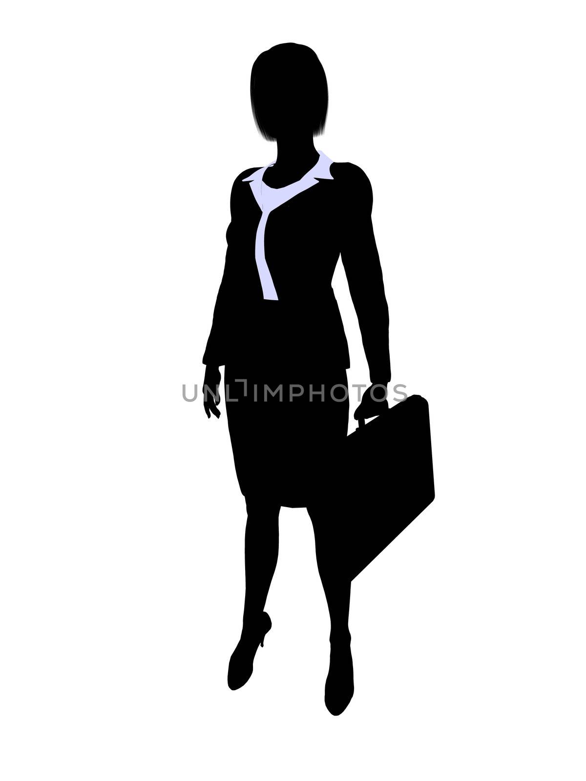 Female business executive silhouette on a white background