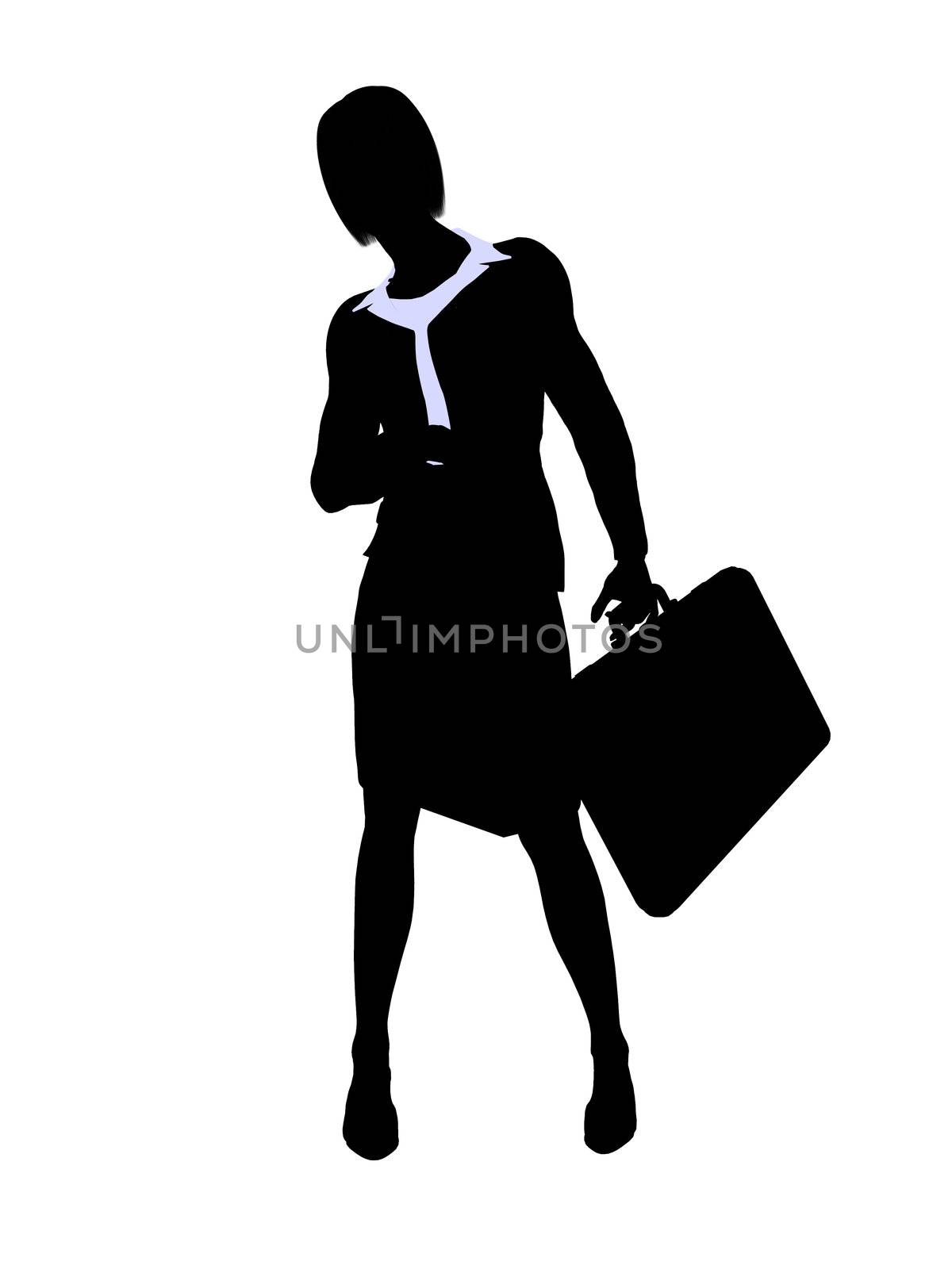 Female business executive silhouette on a white background